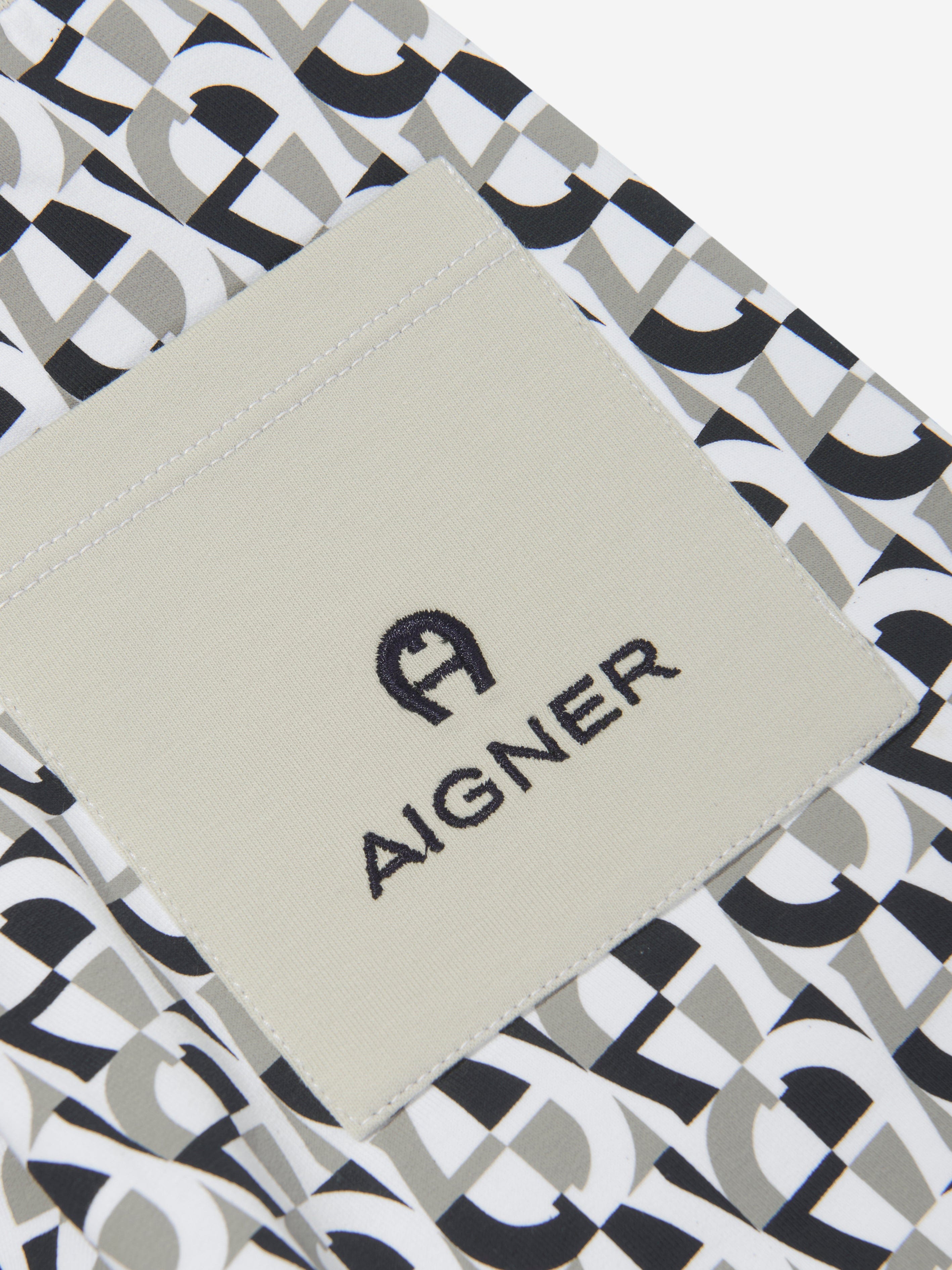 Aigner Boys Logo Bermuda Shorts in Grey For Cheap