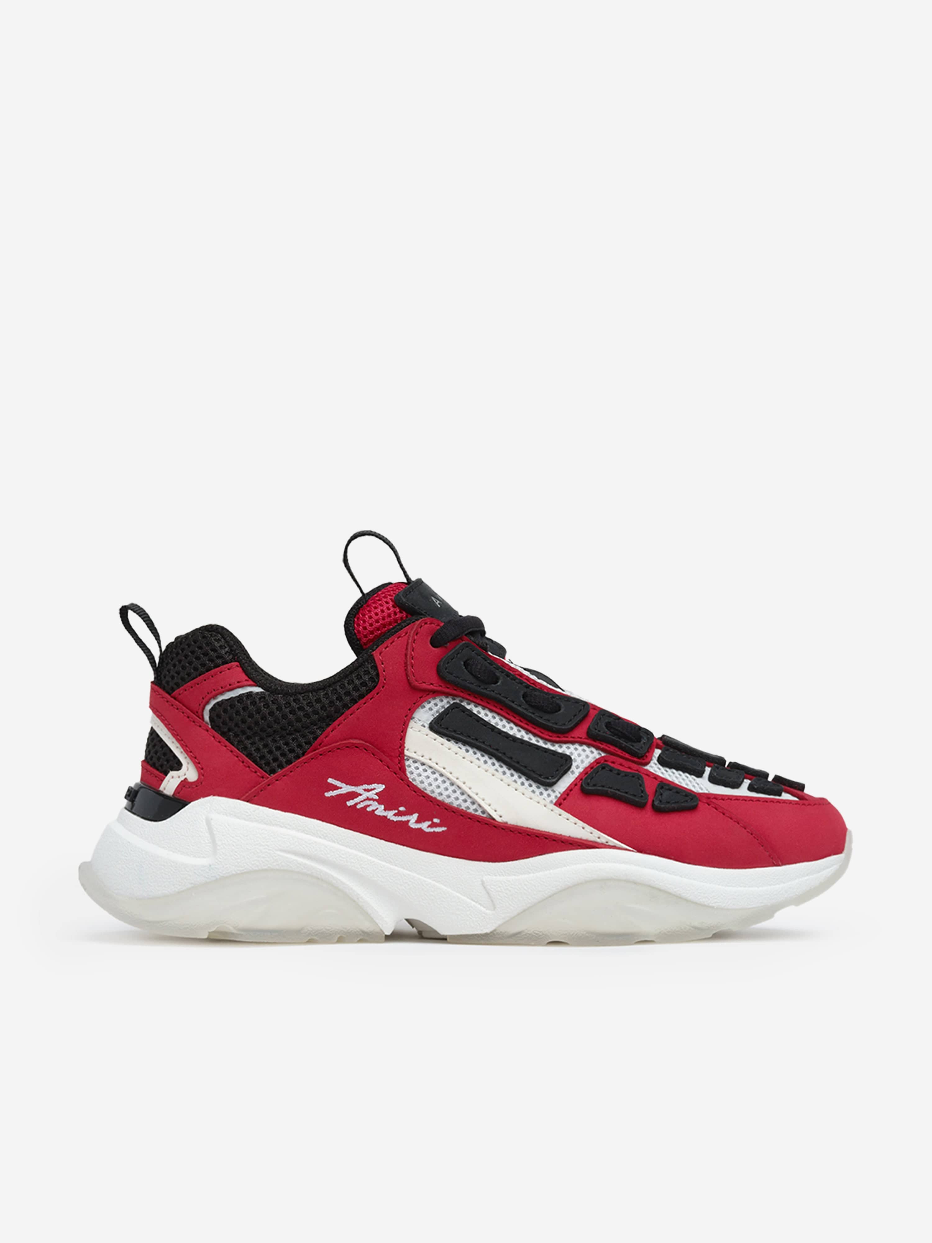 Kids Leather Bone Runner Trainers in Red Buy Cheap Visit