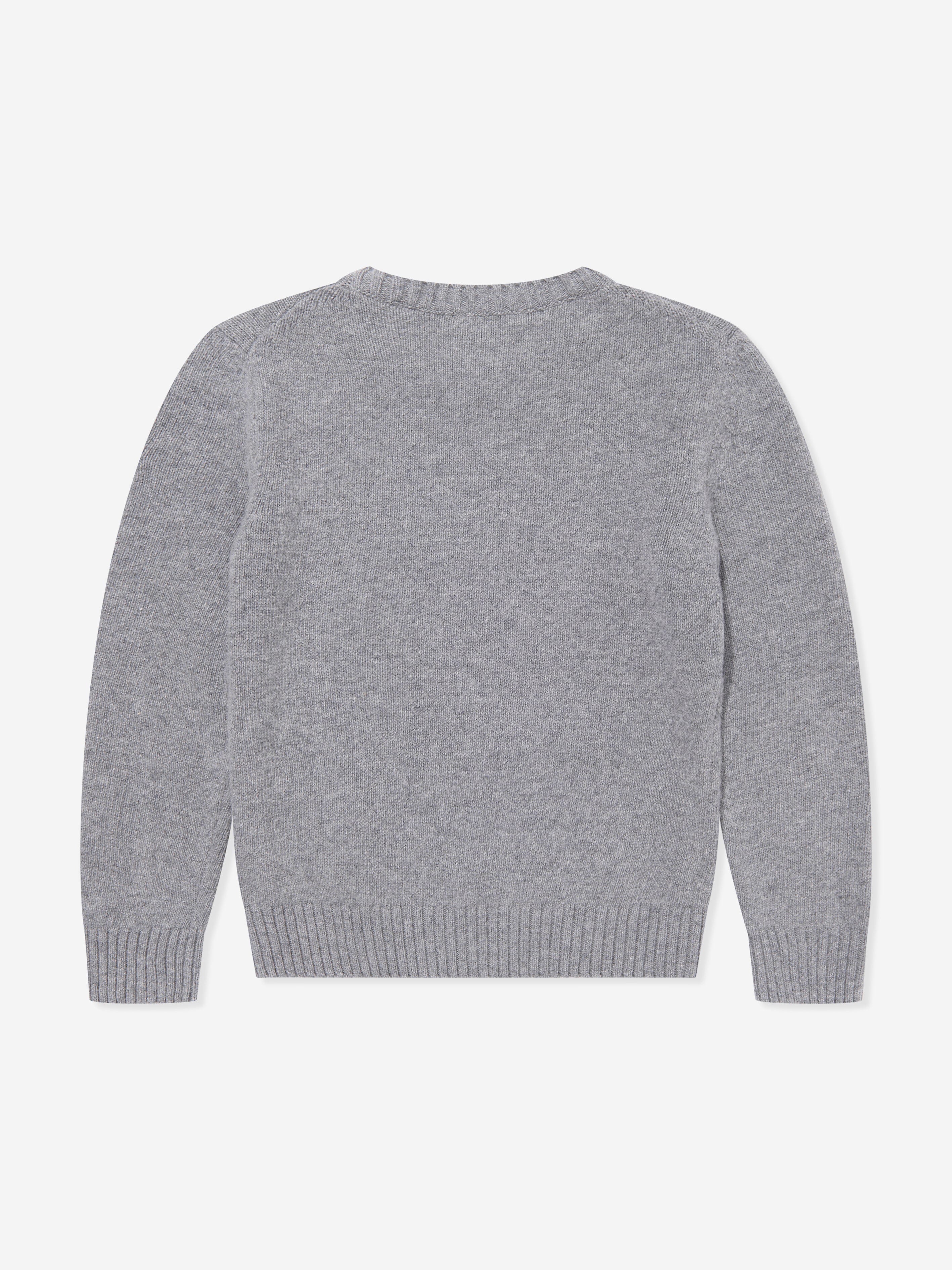 Moncler Enfant Boys Wool Knitted Jumper in Grey Huge Surprise For Sale
