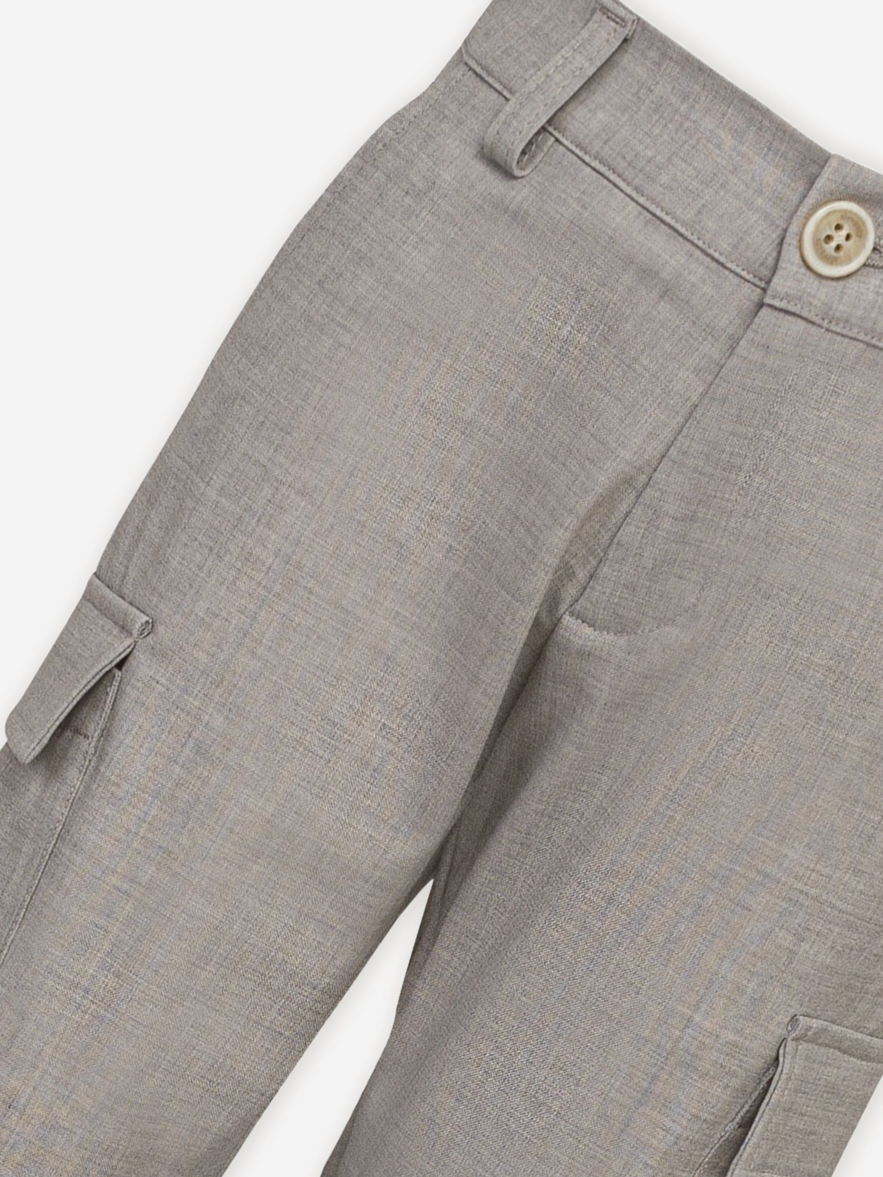 Eleventy Boys Cargo Trousers in Grey Online For Sale