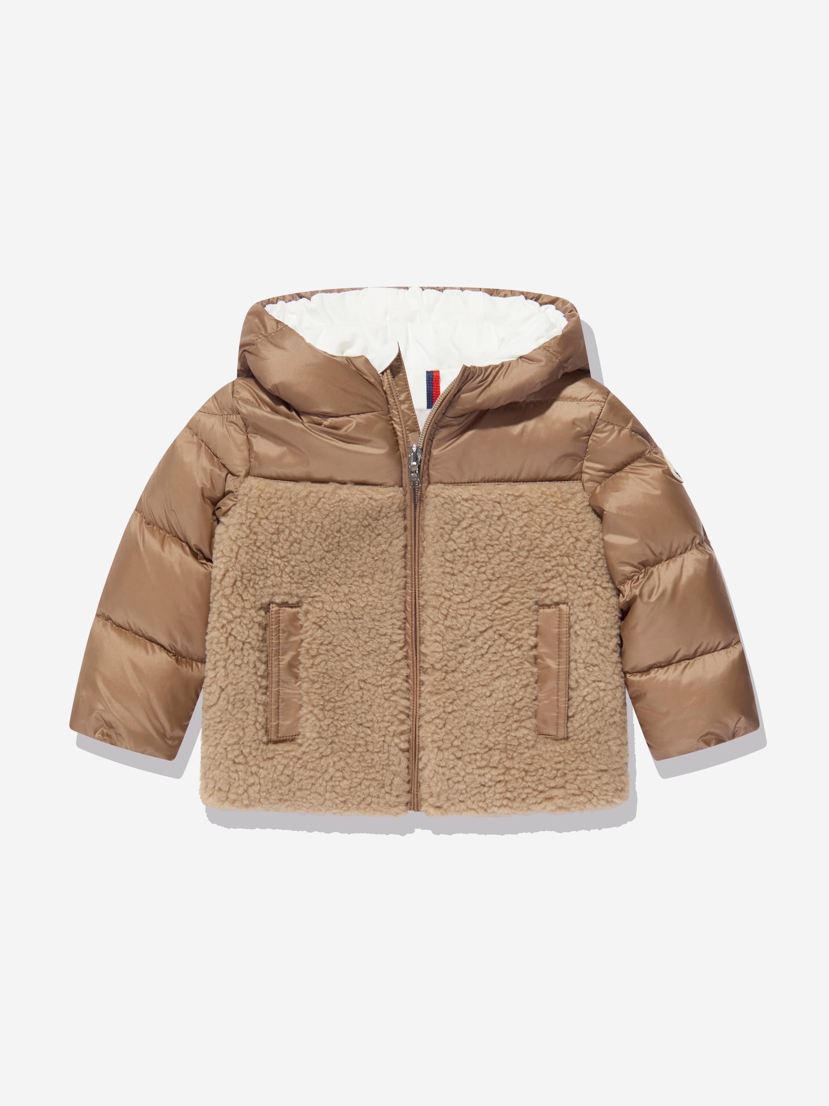 Moncler Enfant Baby Girls Down Padded Amin Jacket in Beige Free Shipping Supply