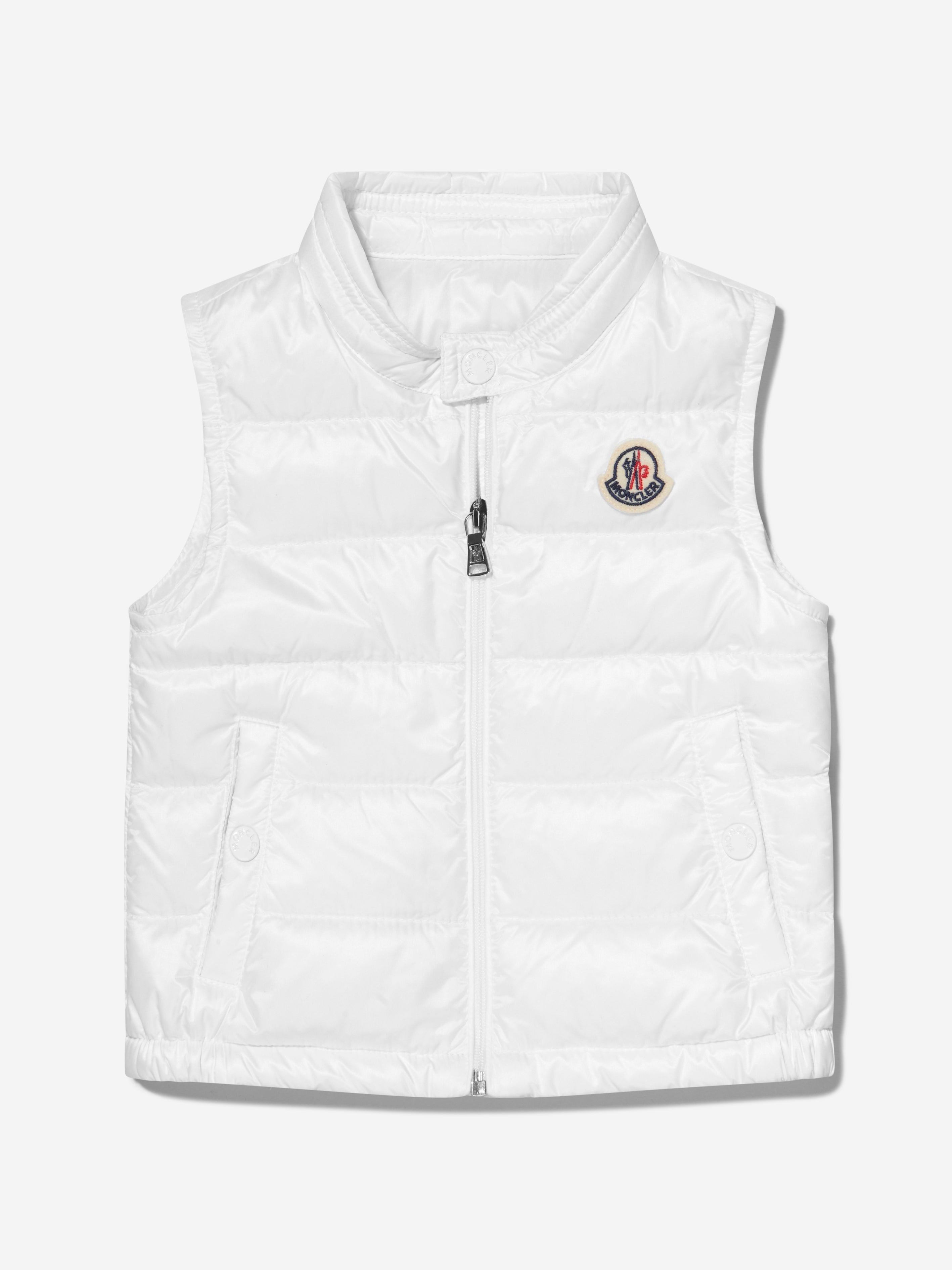 Moncler Enfant Baby Down Padded New Amaury Gilet in White Real Sale Online