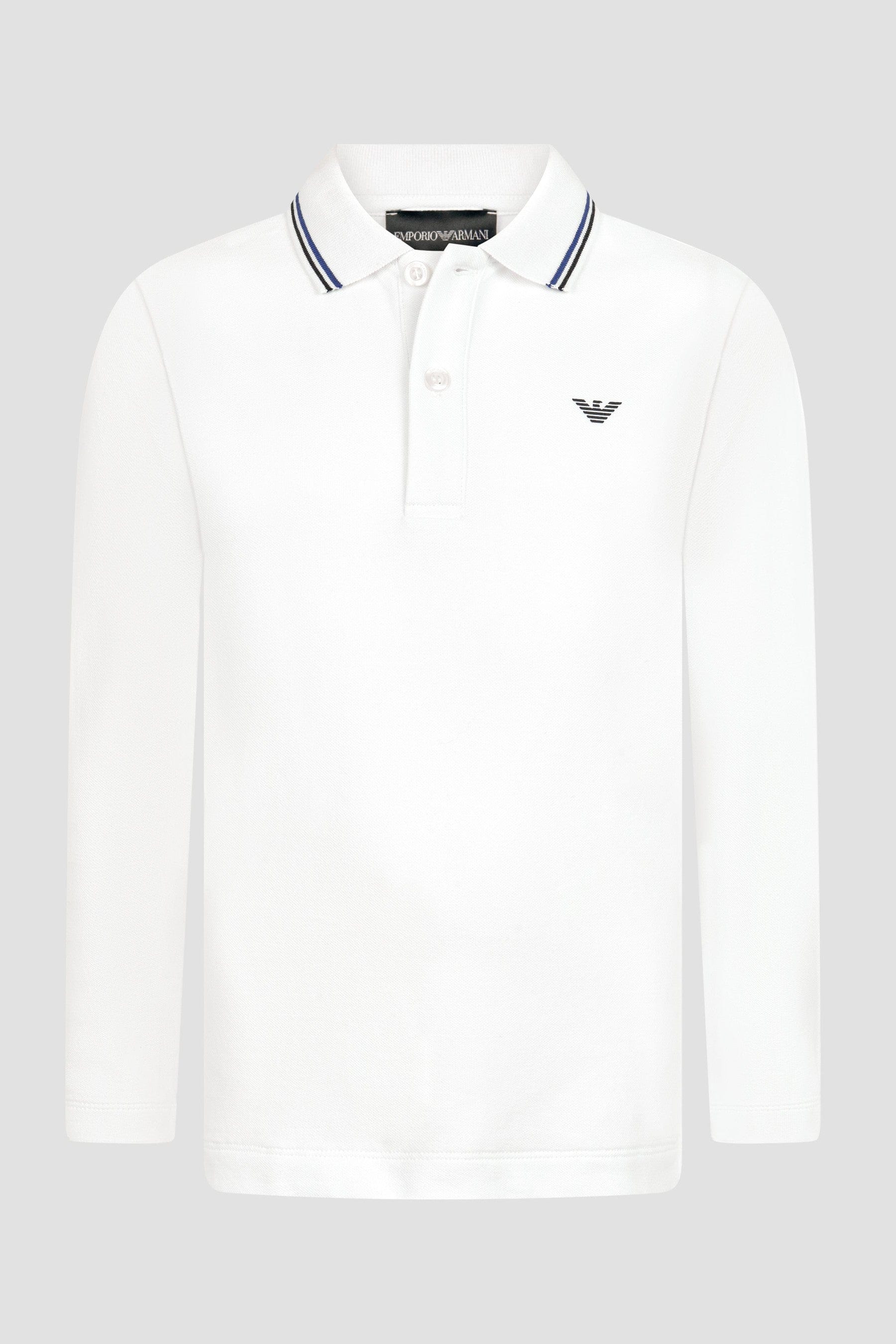 Emporio Armani Boys Long Sleeve Polo Shirt In White Buy Cheap Fashion Style