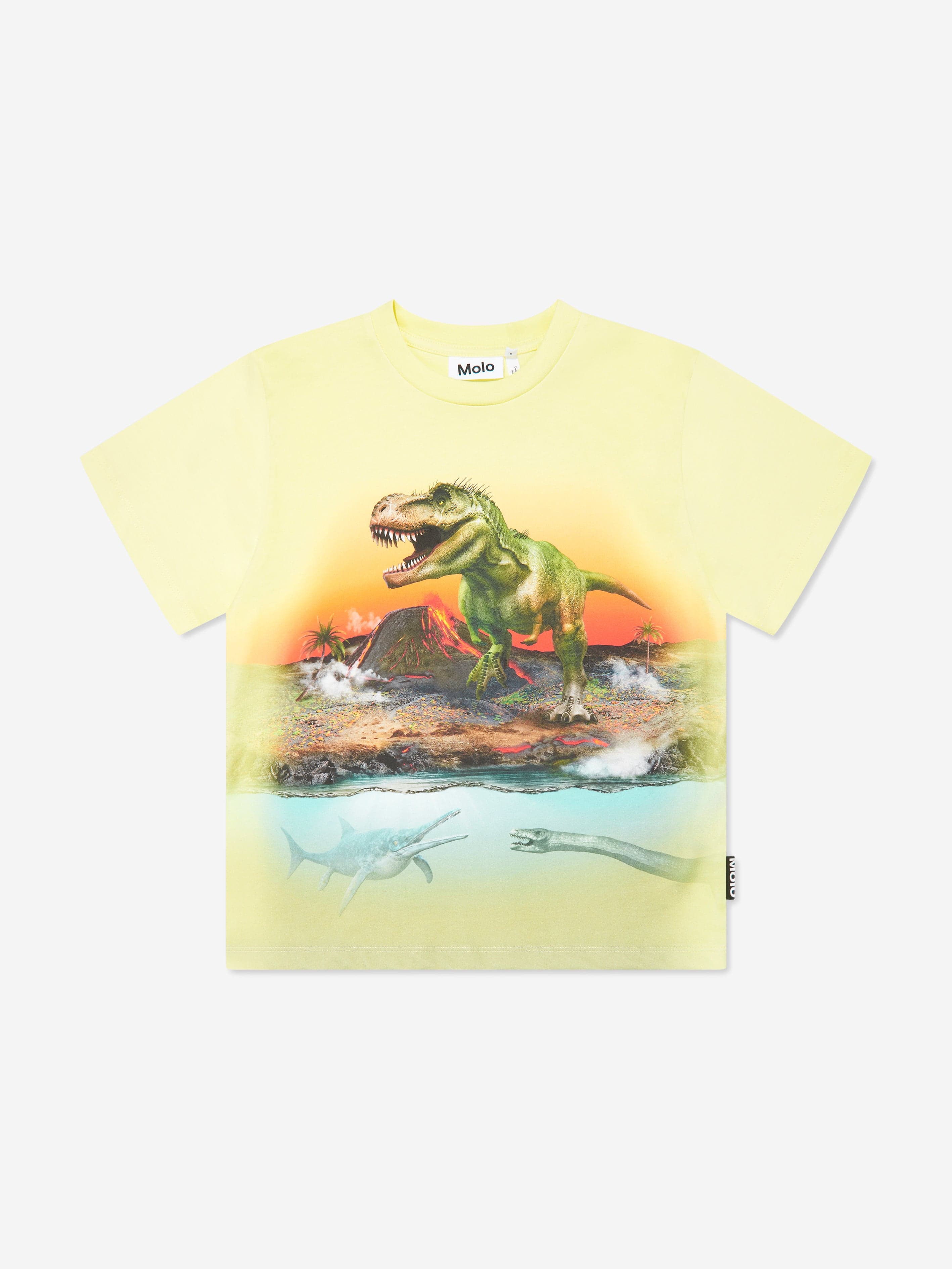 Molo Boys Volcano Dinosaur T-Shirt in Yellow Outlet Ebay