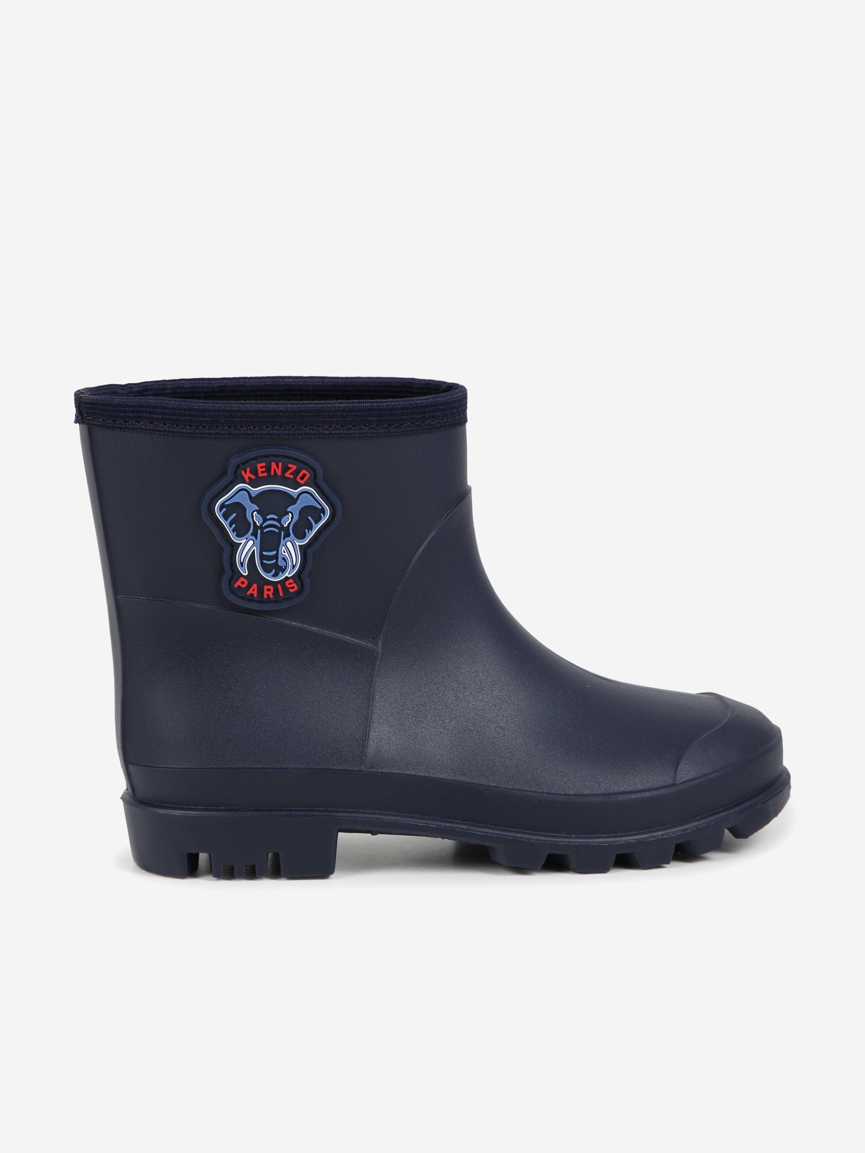 KENZO Kids Elephant Rain Boots in Navy Online Online Cheap Pice