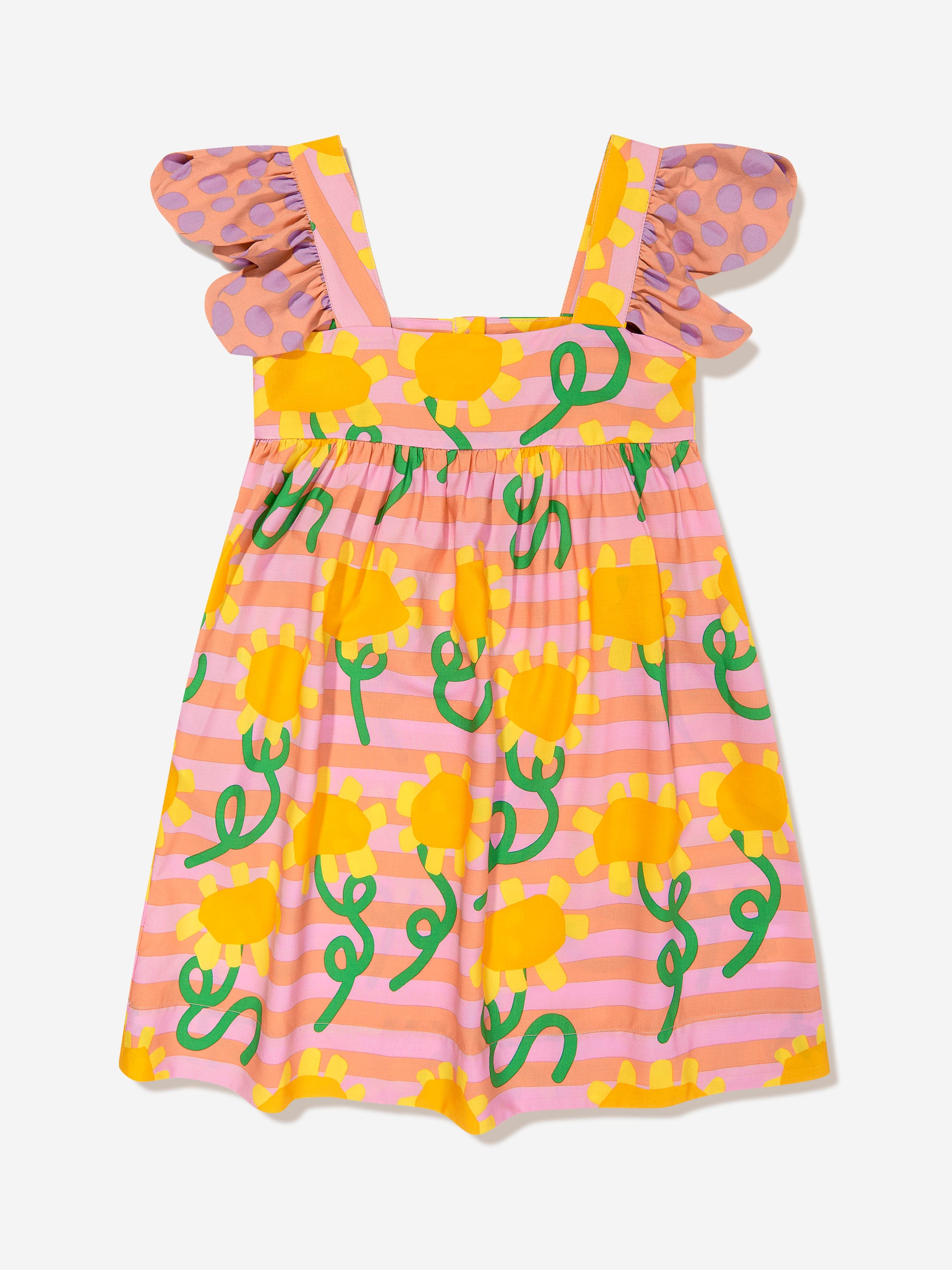 Stella McCartney Girls Striped Flower Dress in Multicolour Cheap Sale Websites