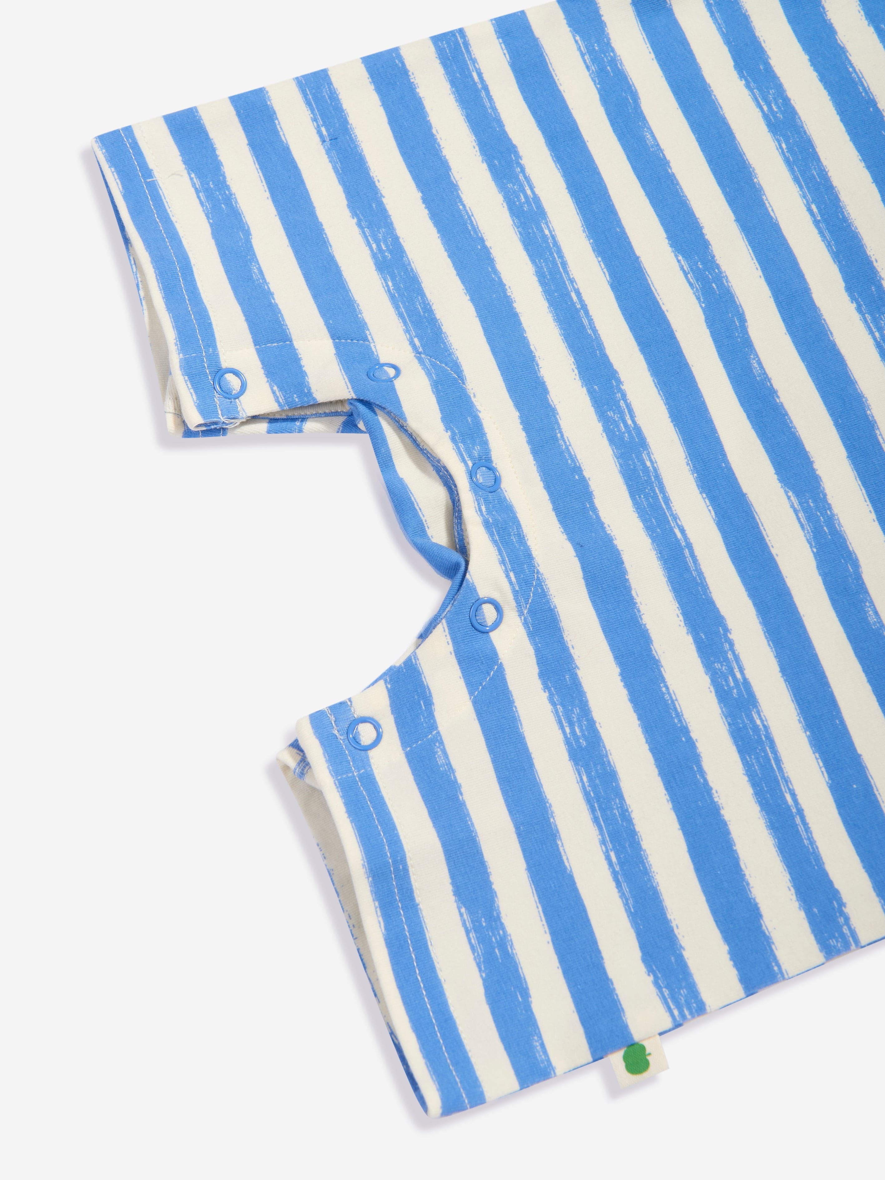 The Bonnie Mob Baby Boys Cockle Striped Romper in Blue Buy Cheap Clearance Store