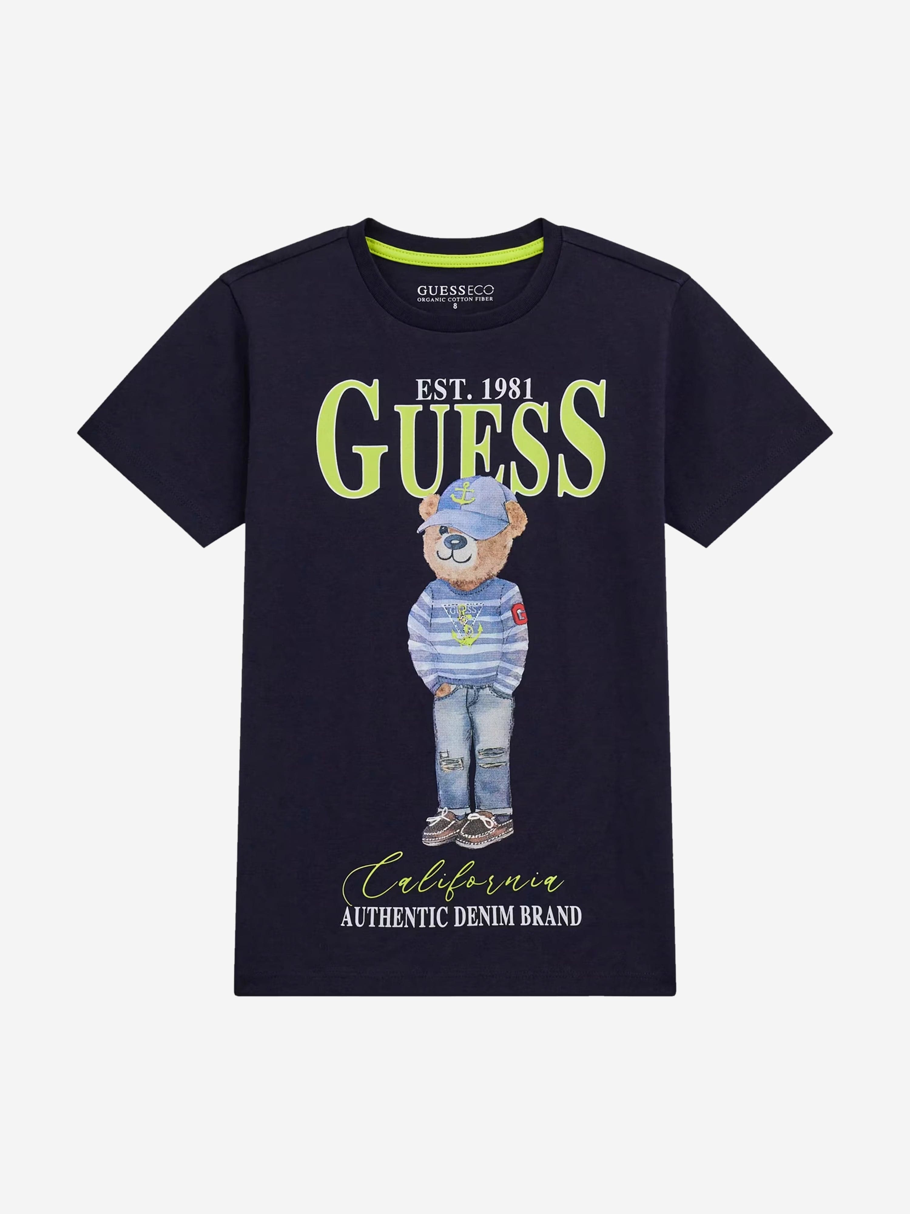 Boys Bear T-Shirt in Navy Free Shipping Recommend
