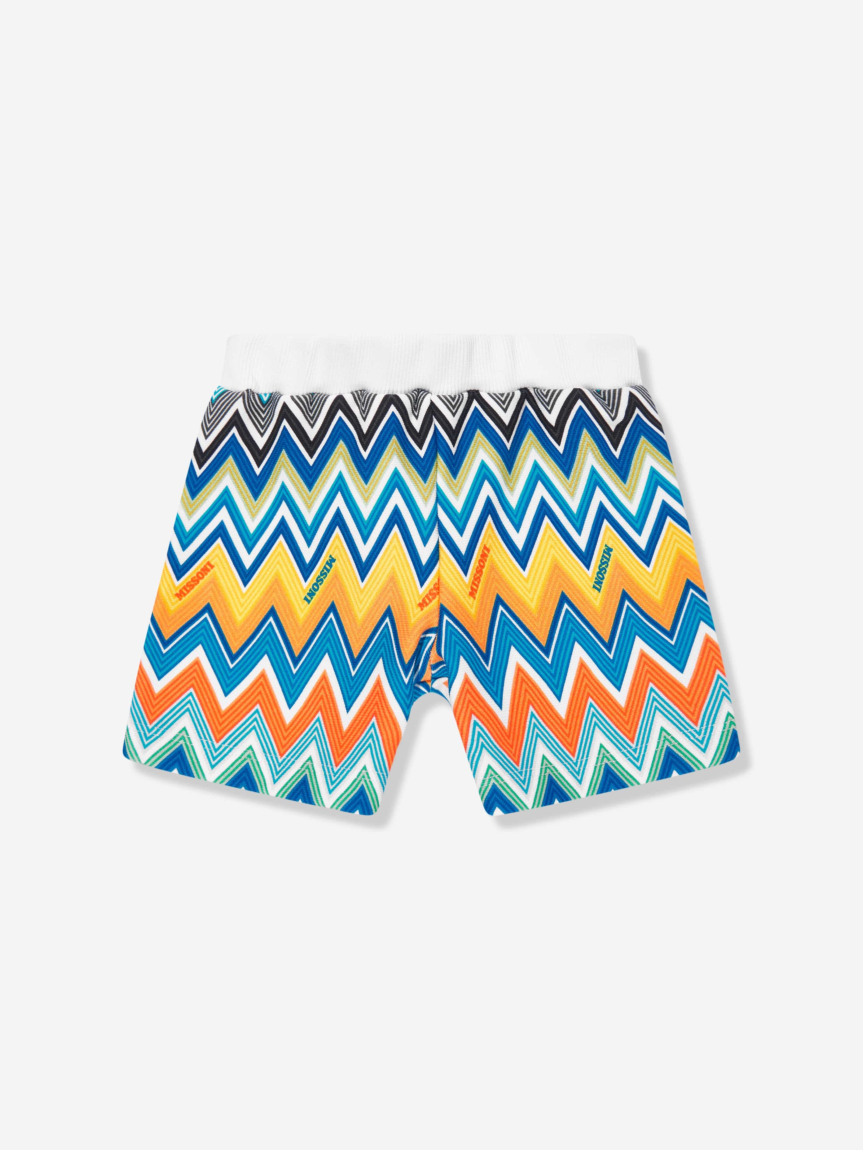 Baby Boys Zigzag Jersey Shorts in Blue Official