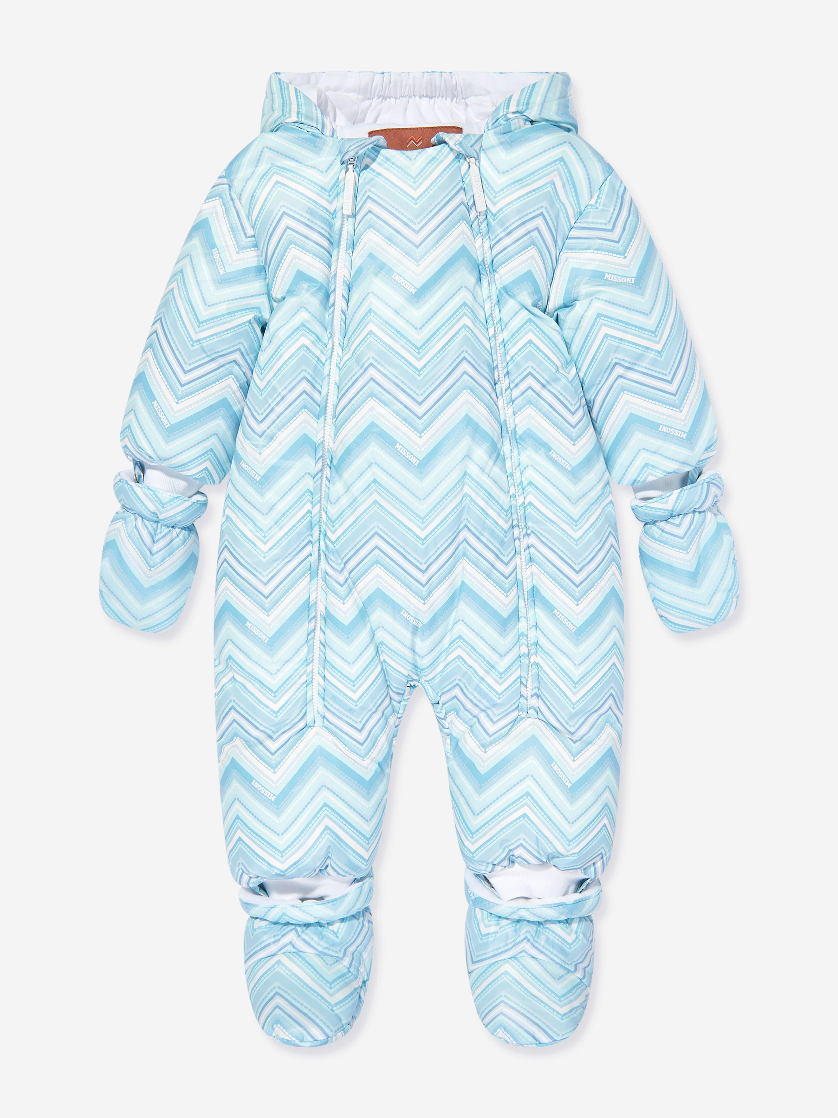 Missoni Baby Boys Zigzag Snowsuit in Blue Visit New Online