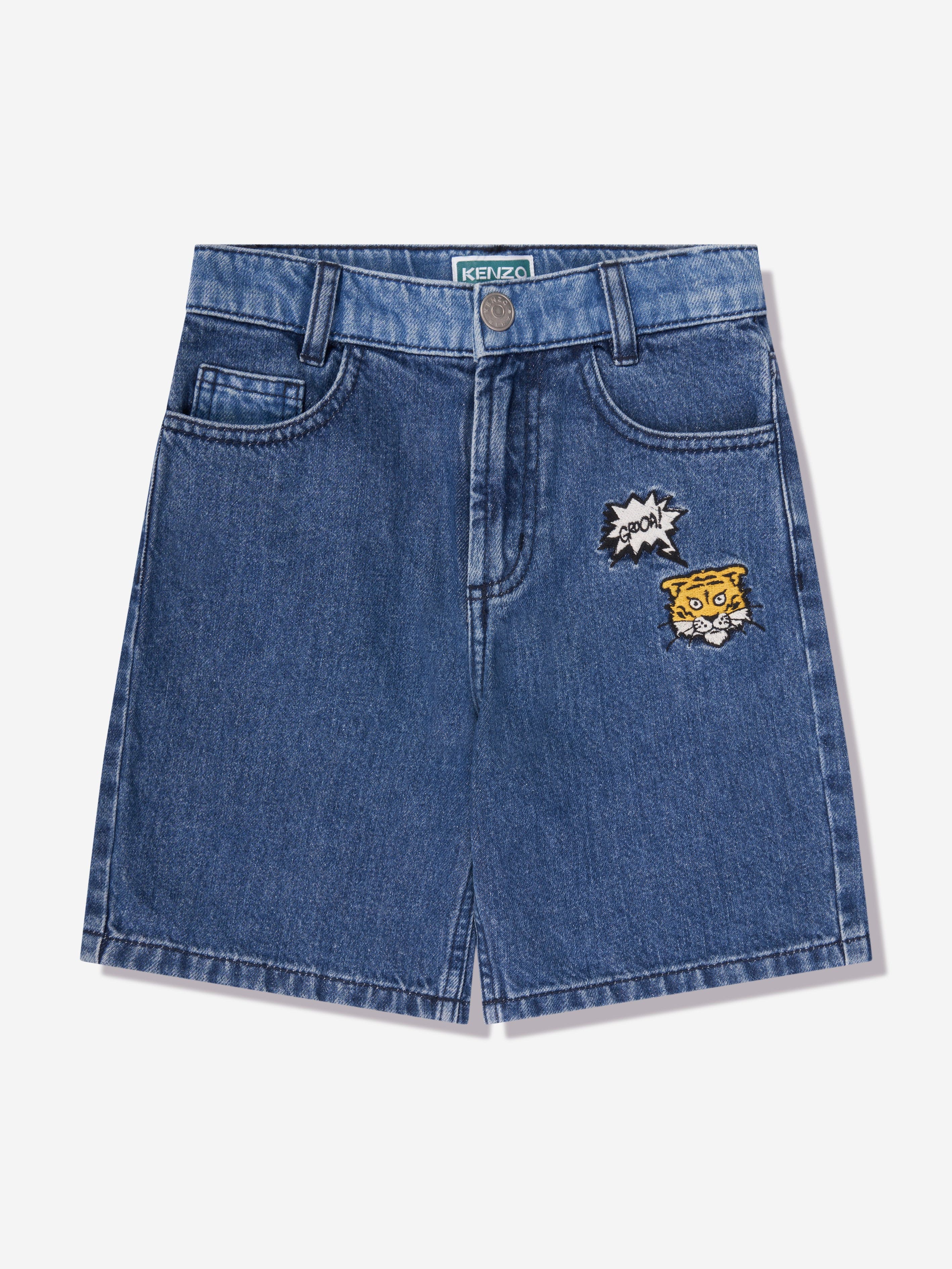 KENZO Boys Denim Bermuda Shorts in Blue Release Dates Sale Online