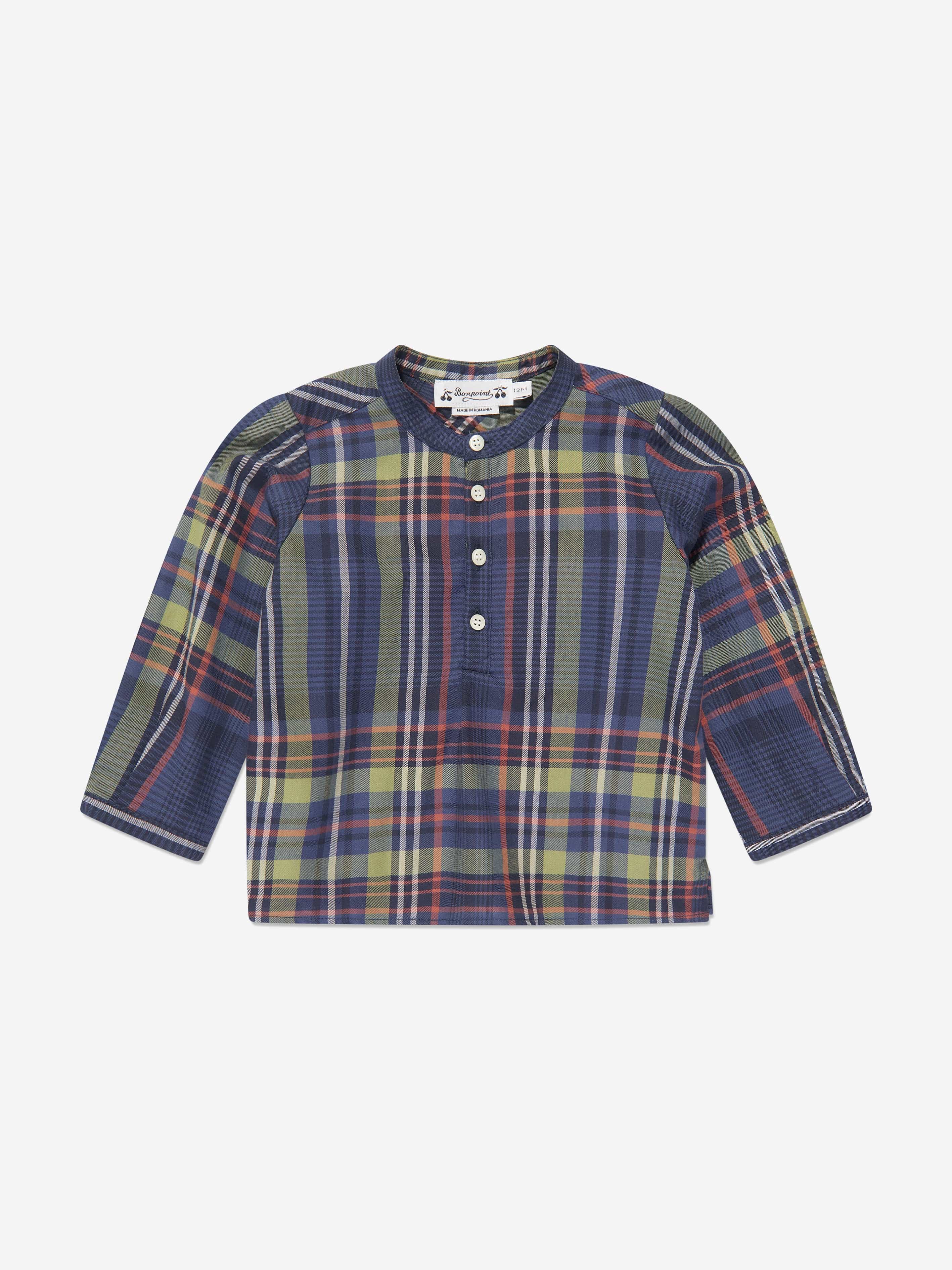 Bonpoint Baby Boys Polisson Tartan Shirt in Navy In China Cheap Online