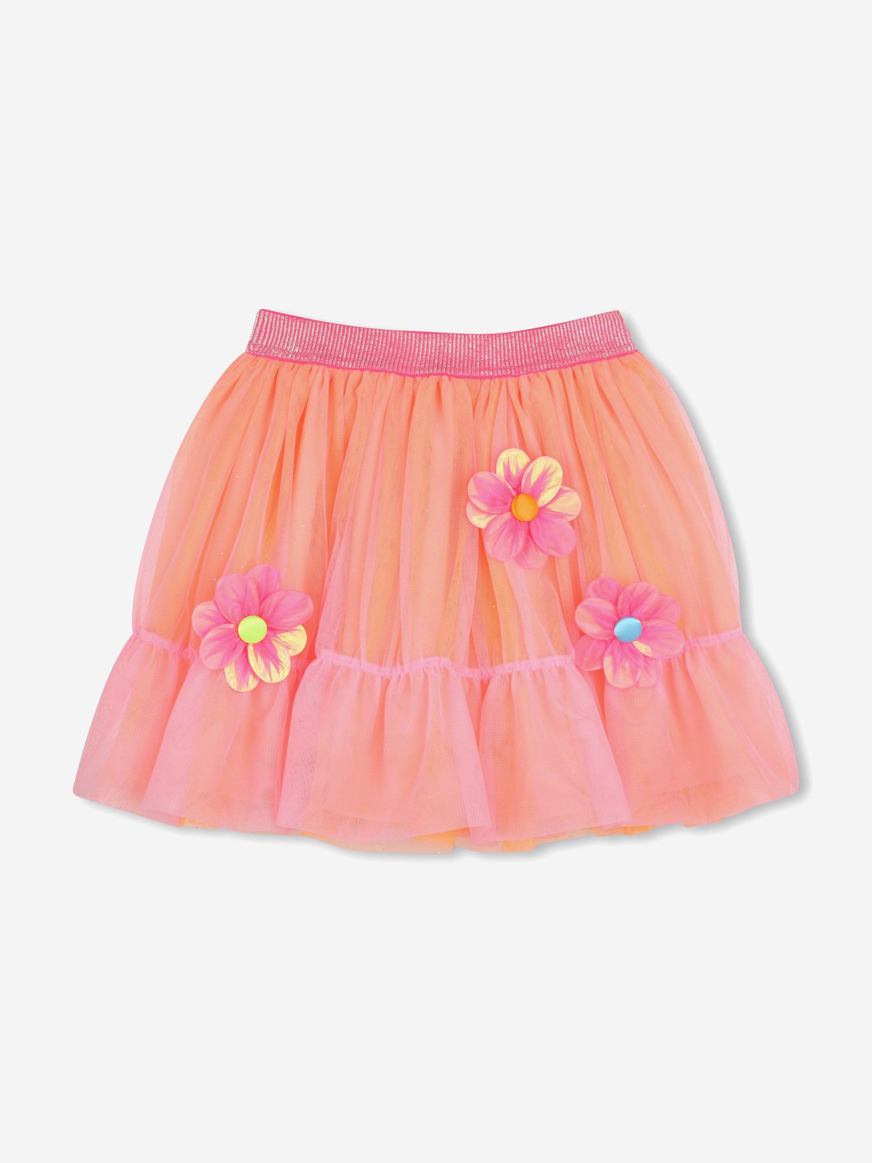 Girls Tulle Flower Skirt in Pink Buy Cheap With Mastercard