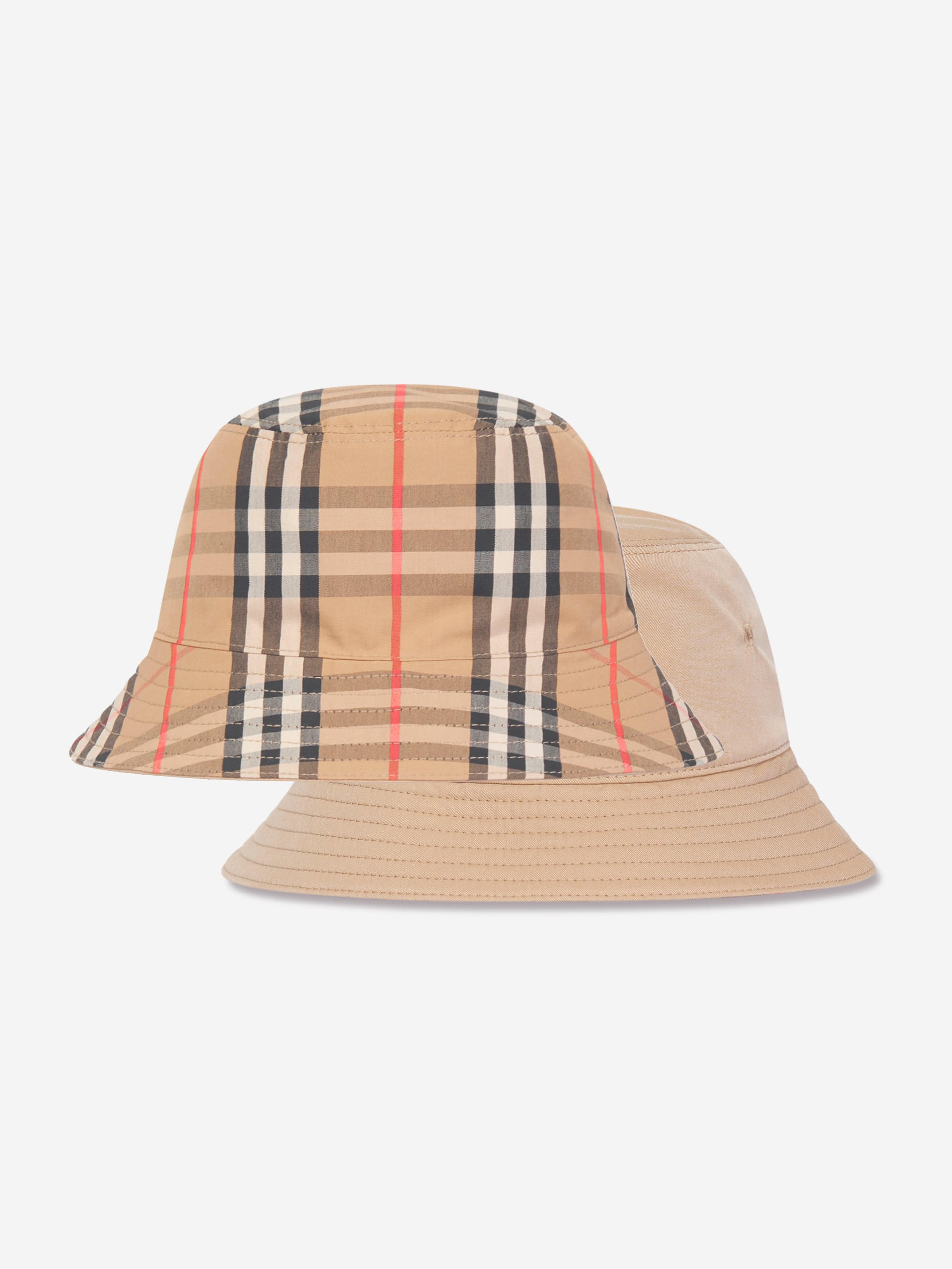 Burberry Kids Reversible Bucket Hat in Beige Outlet Hot Sale