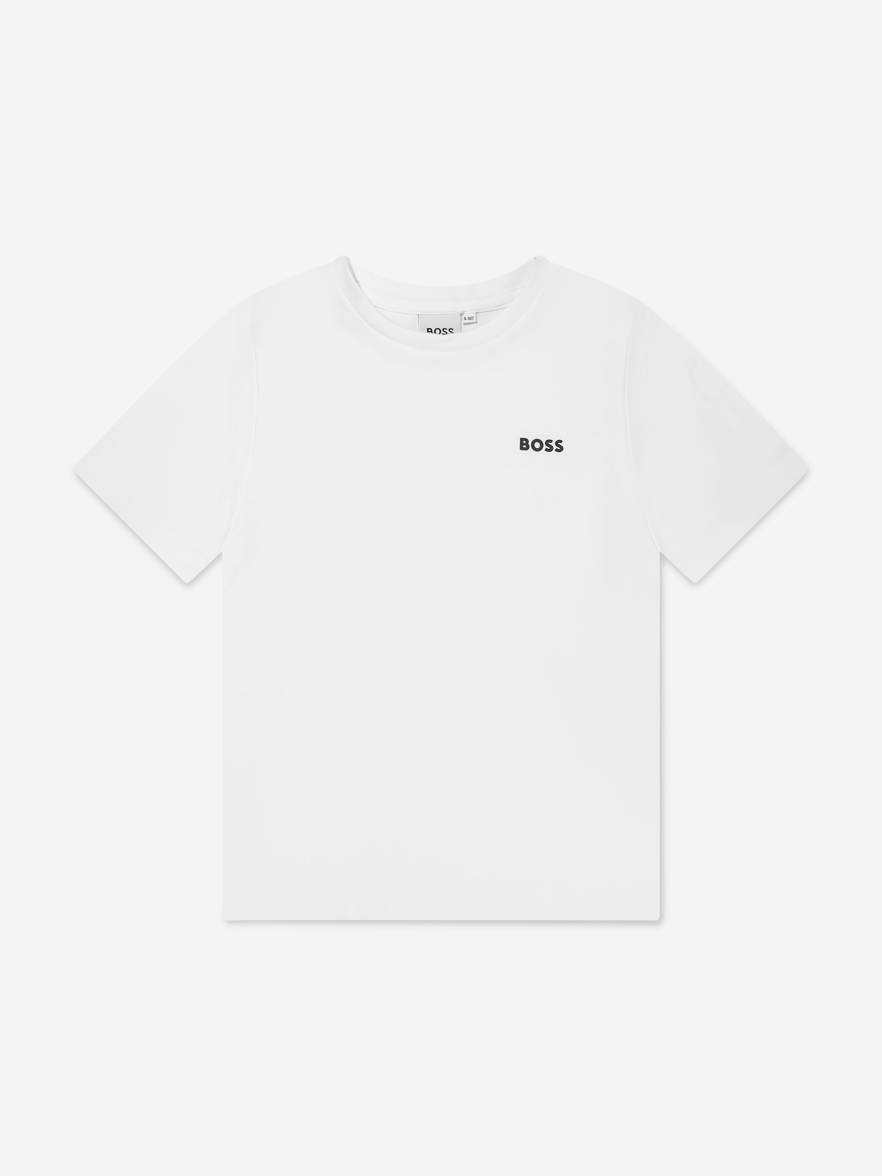 BOSS Boys Logo Print T-Shirt in White Sale Outlet Locations