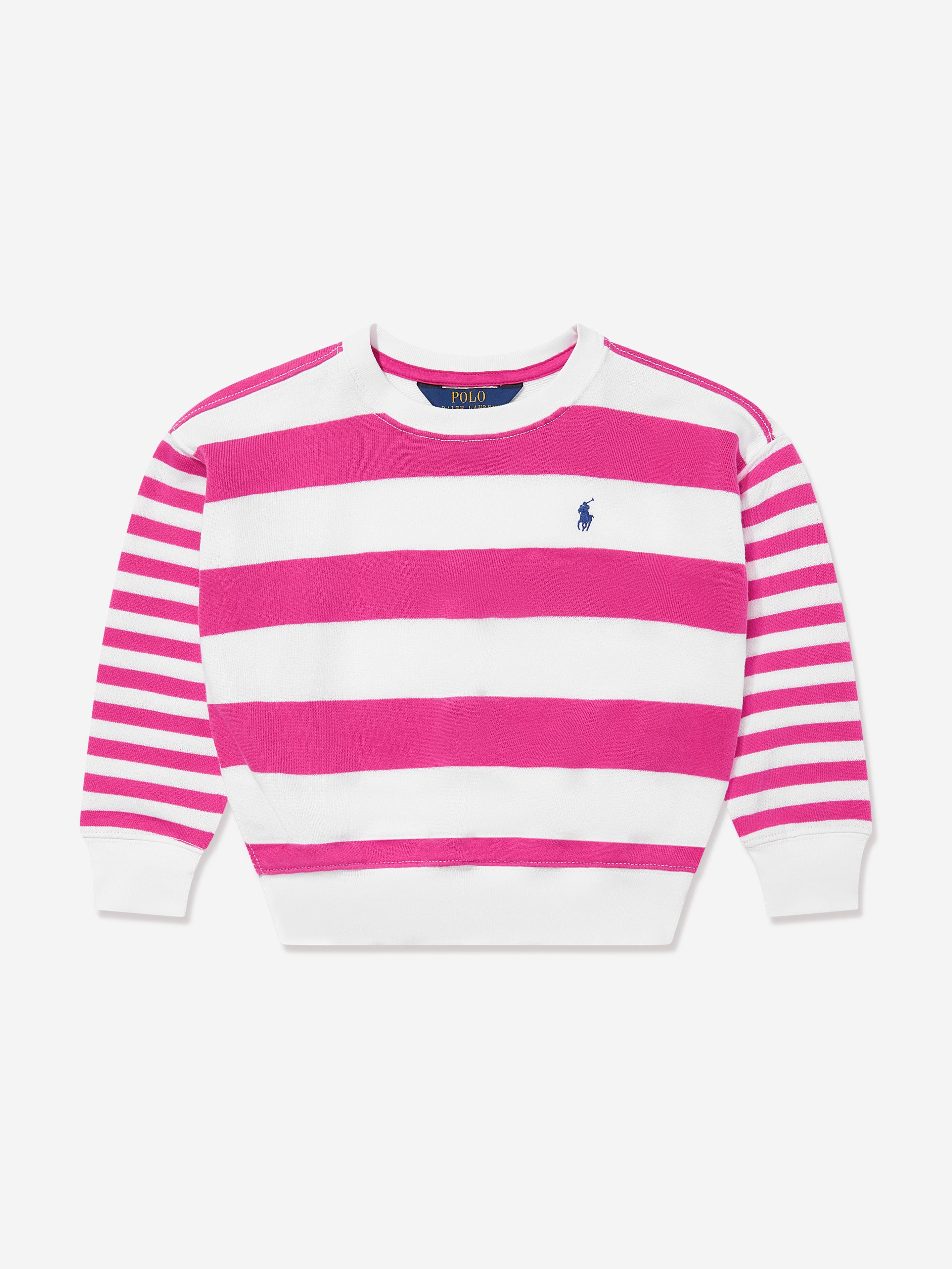 Girls Striped Bubble Sweatshirt in Pink Outlet Sast
