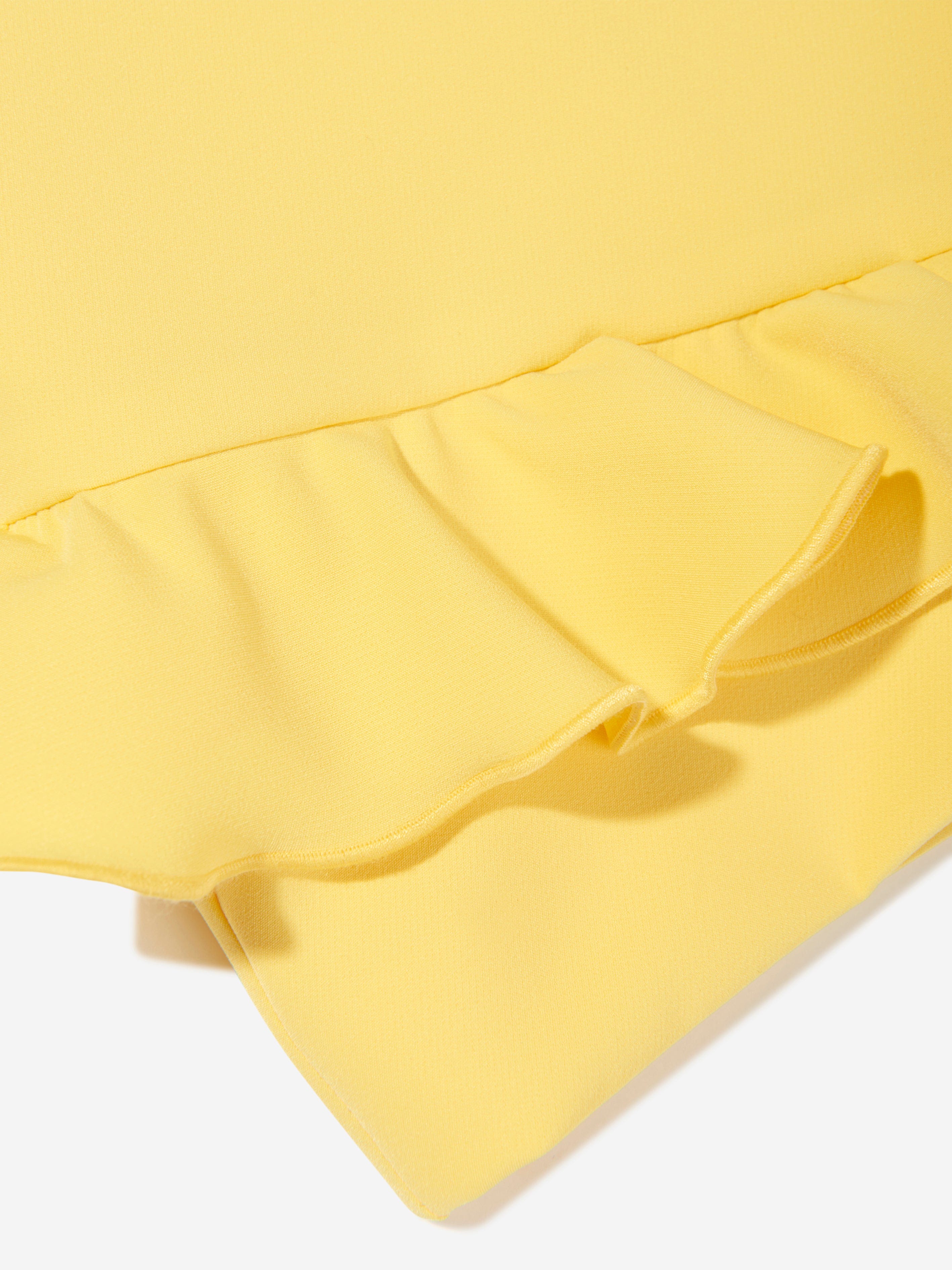 MSGM Girls Technical Fabric Shorts in Yellow Cheap Original