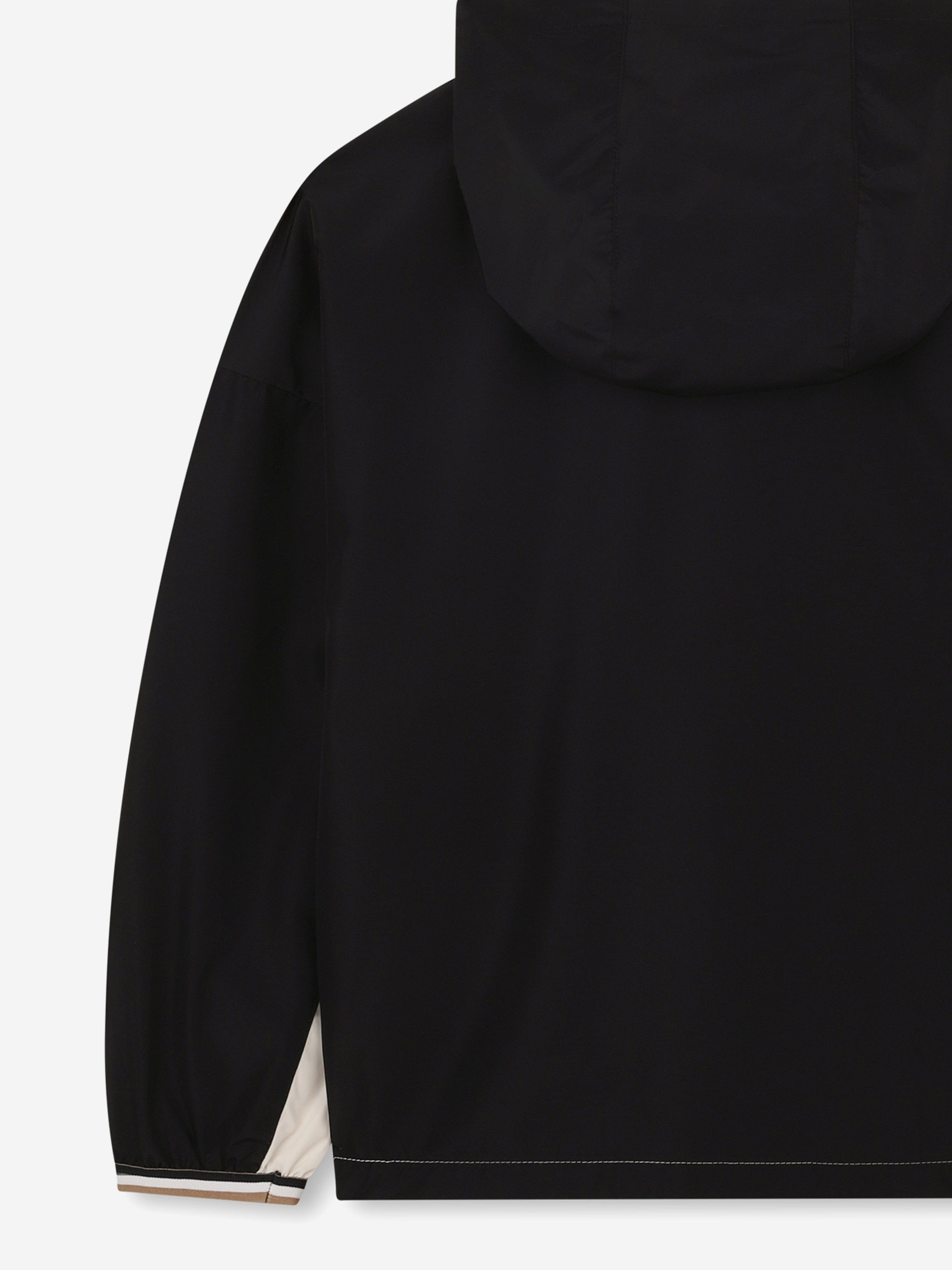 BOSS Boys Hooded Windbreaker in Black Buy Cheap Best Sale