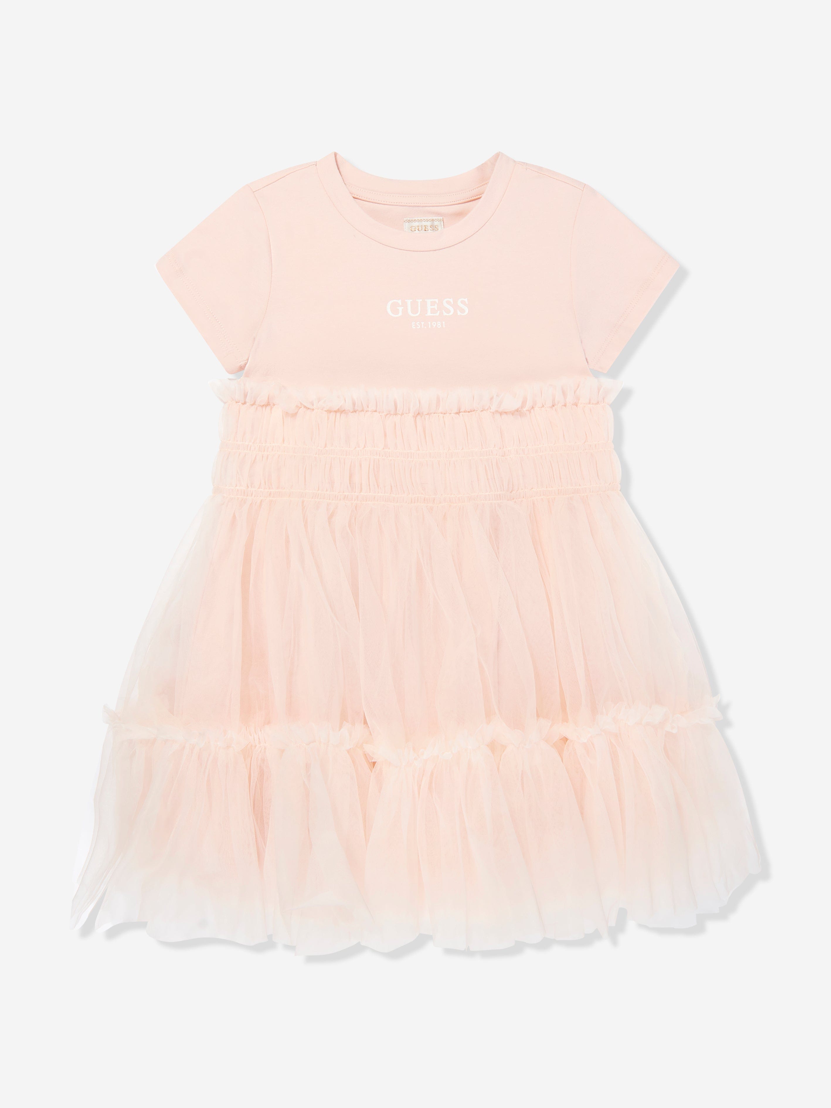 Girls Jersey and Tulle Dress in Pink Buy Cheap Explore