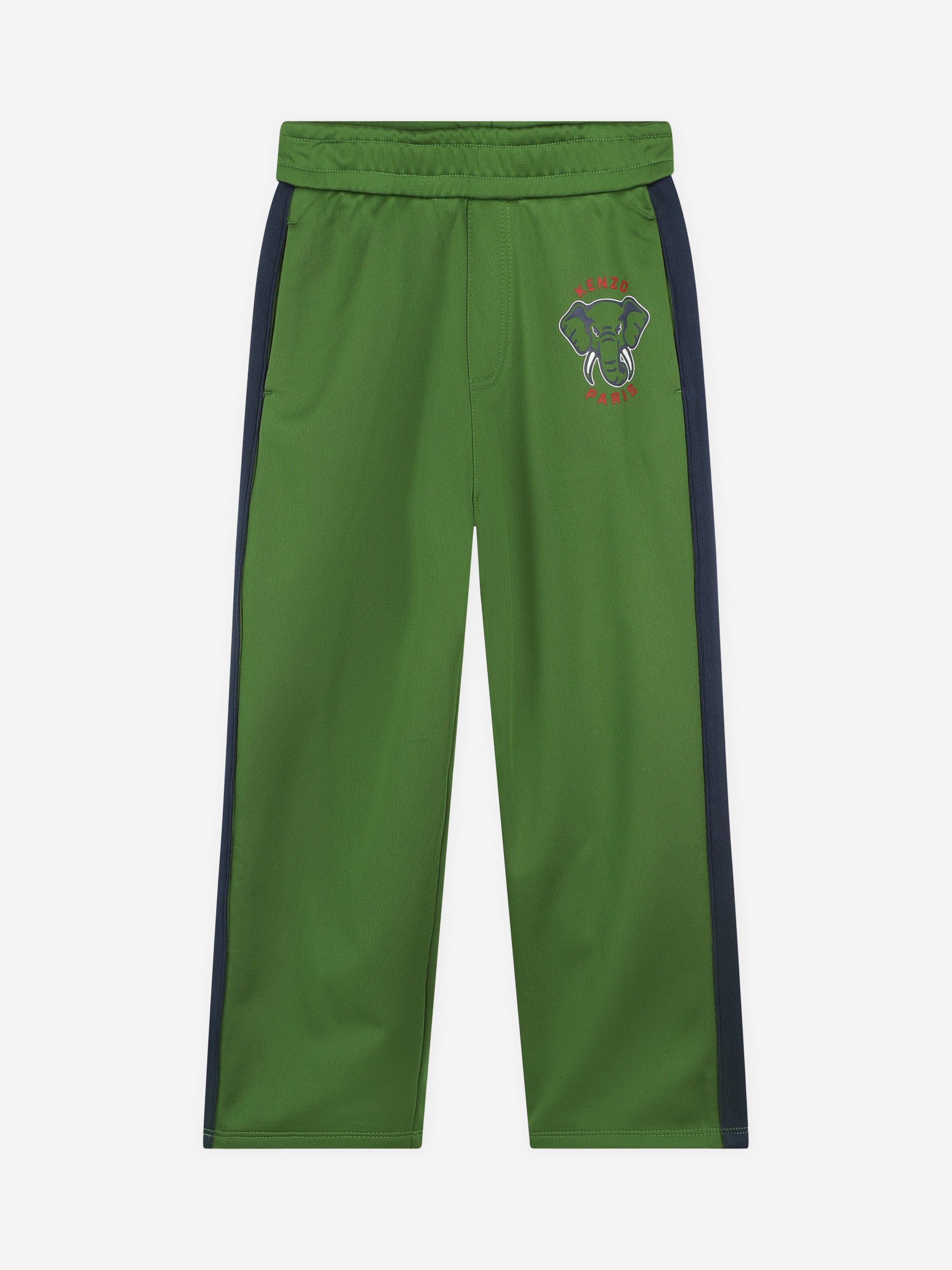 KENZO Kids Elephant Track Pants in Green Clearance Recommend