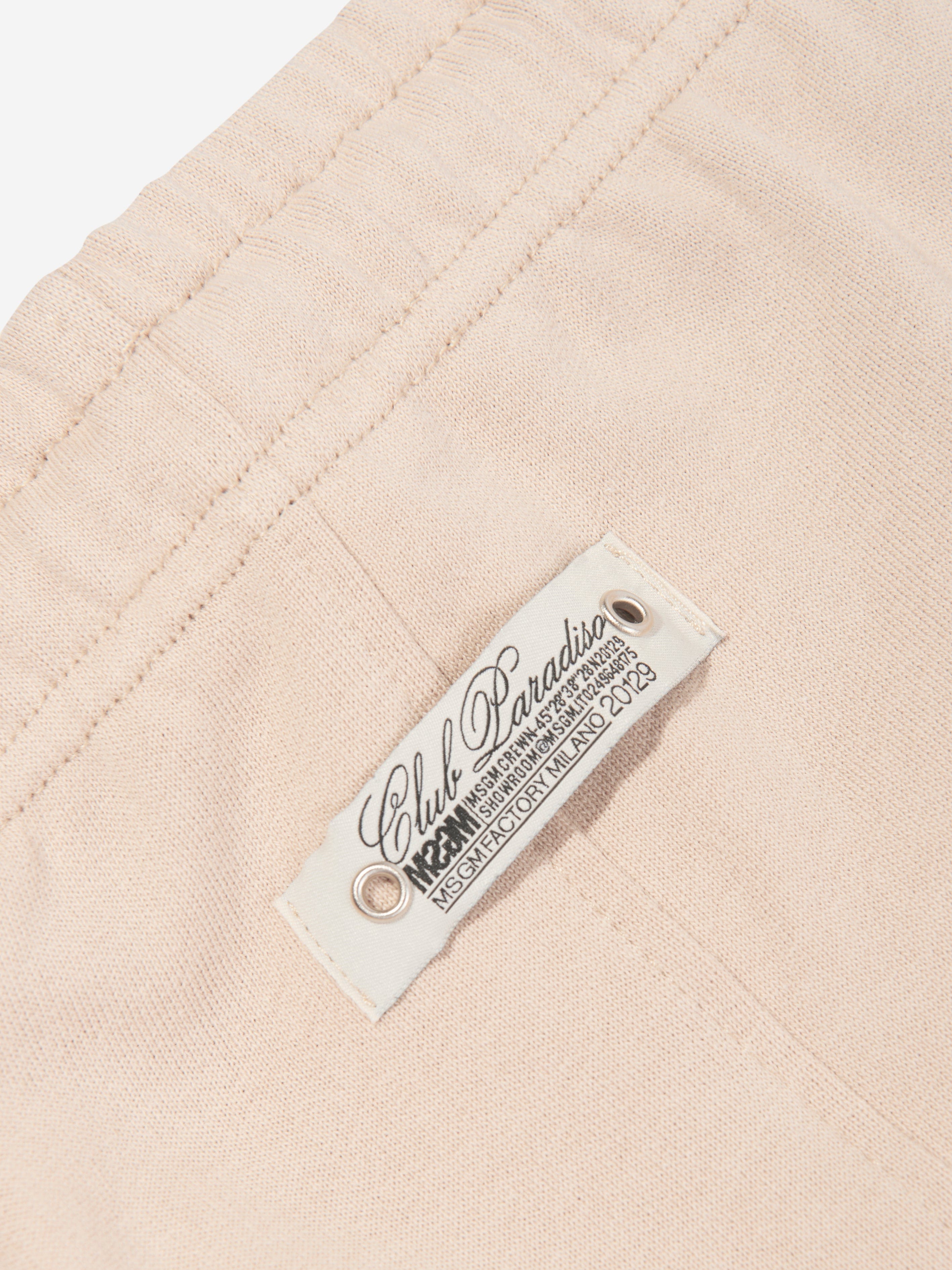 MSGM Boys Fleece Joggers in Beige Outlet Pay With Paypal