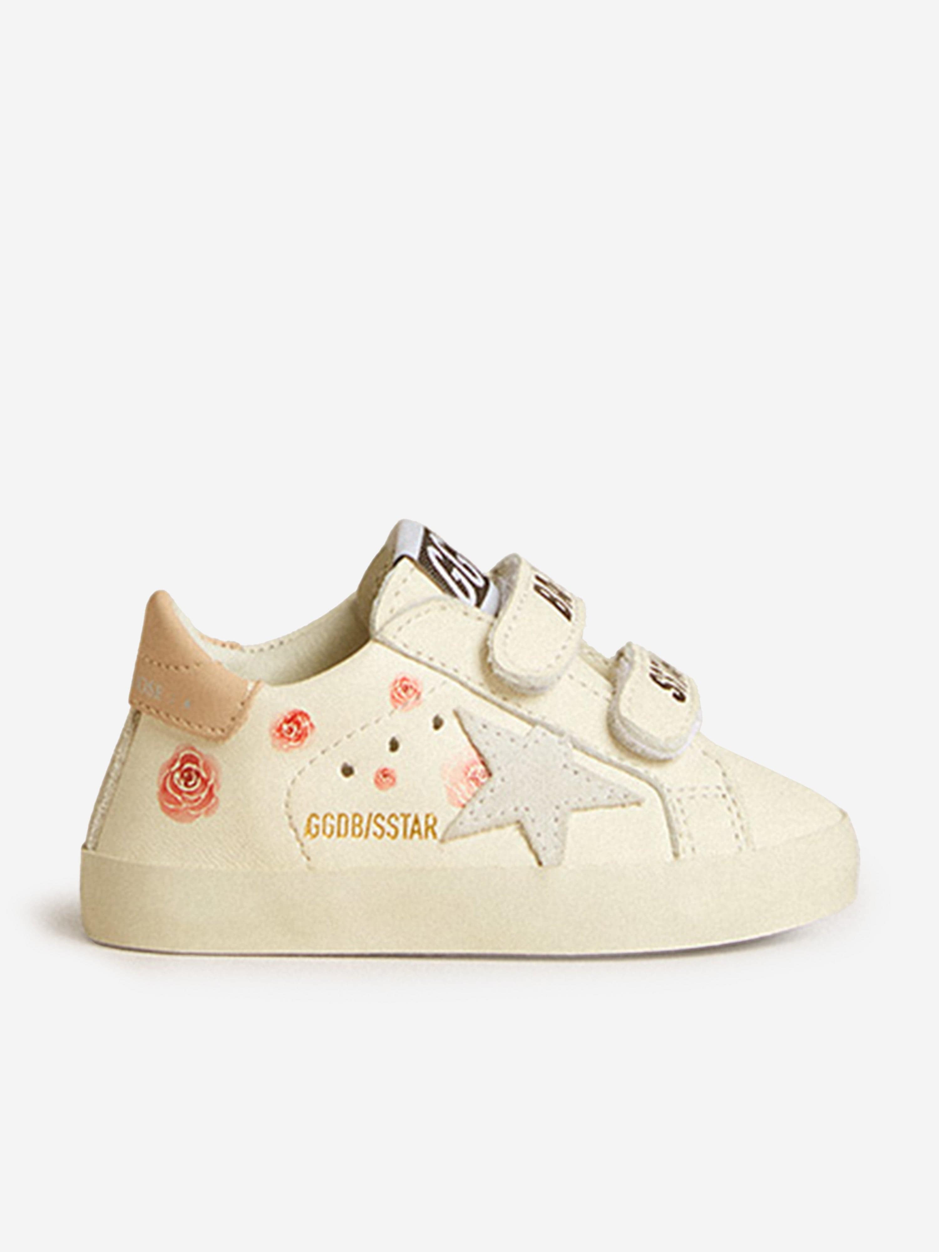 Baby Girls Leather and Suede Star Trainers in White Free Shipping Cheap Real