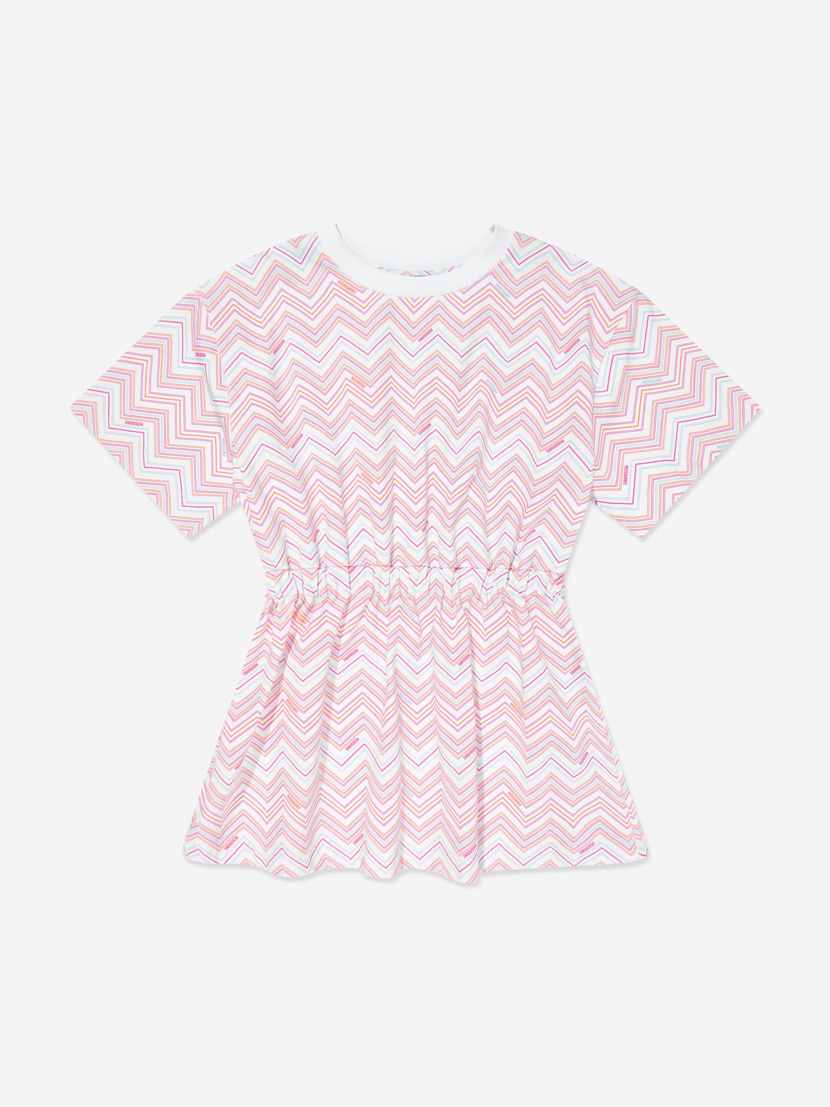 Girls Zigzag Jersey Dress in Multicolour Tumblr Cheap Pice