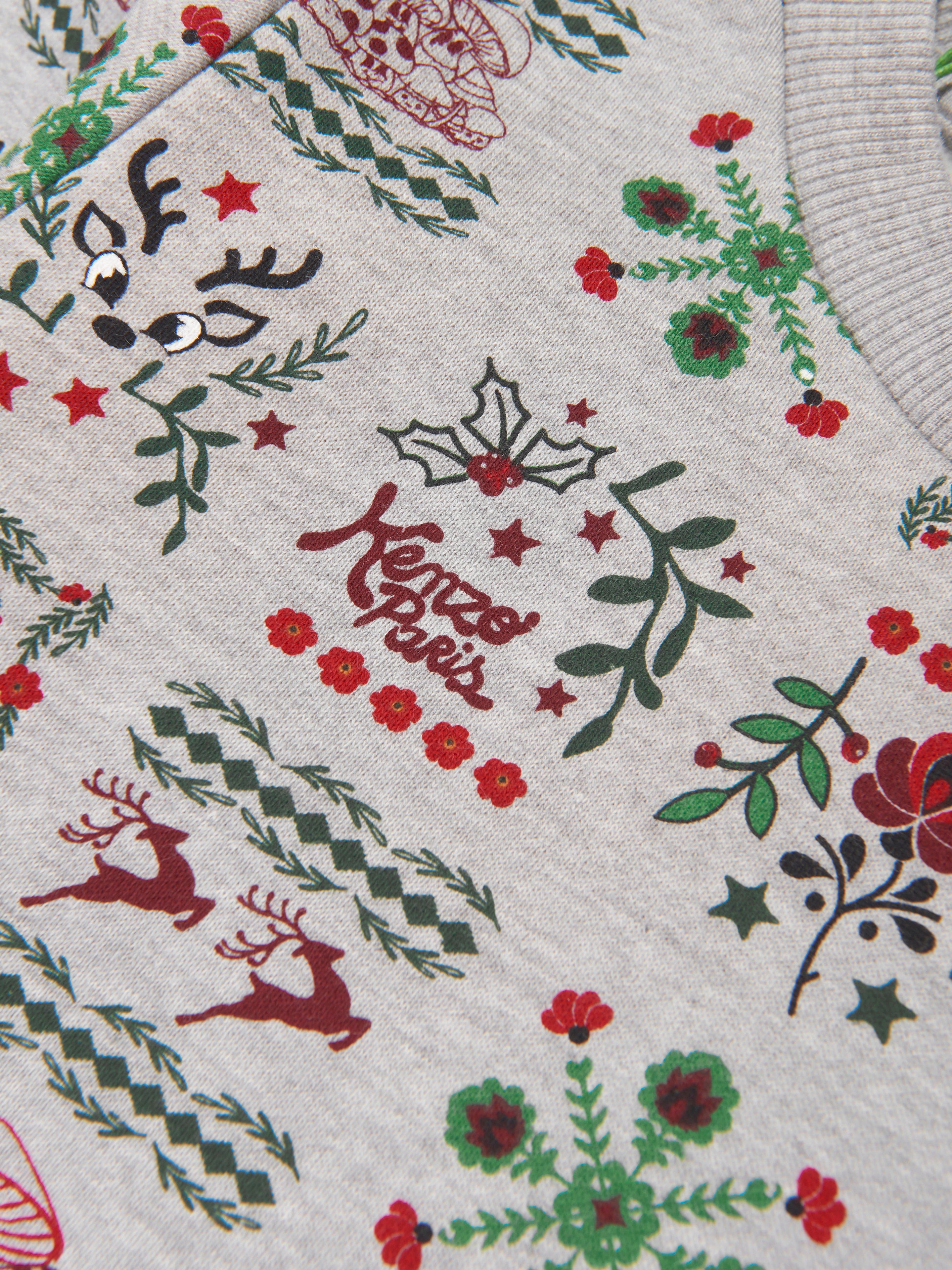 KENZO Boys Seasonal Print Sweatshirt in Grey Free Shipping Manchester Great Sale