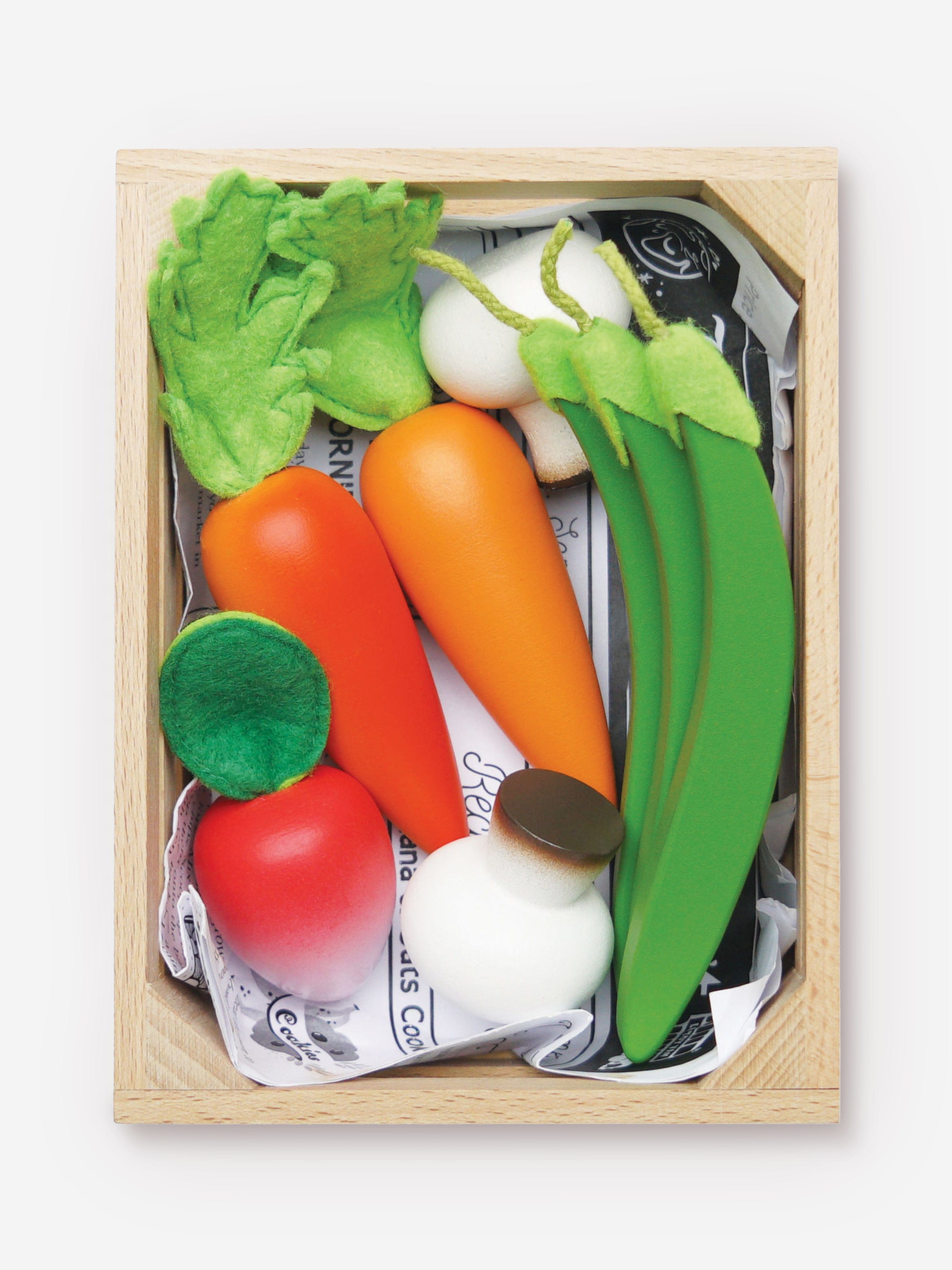 Harvest Vegetables Wooden Food Crate-9 Piece (W:16 x D:16 x H:18 cm) Outlet Footaction