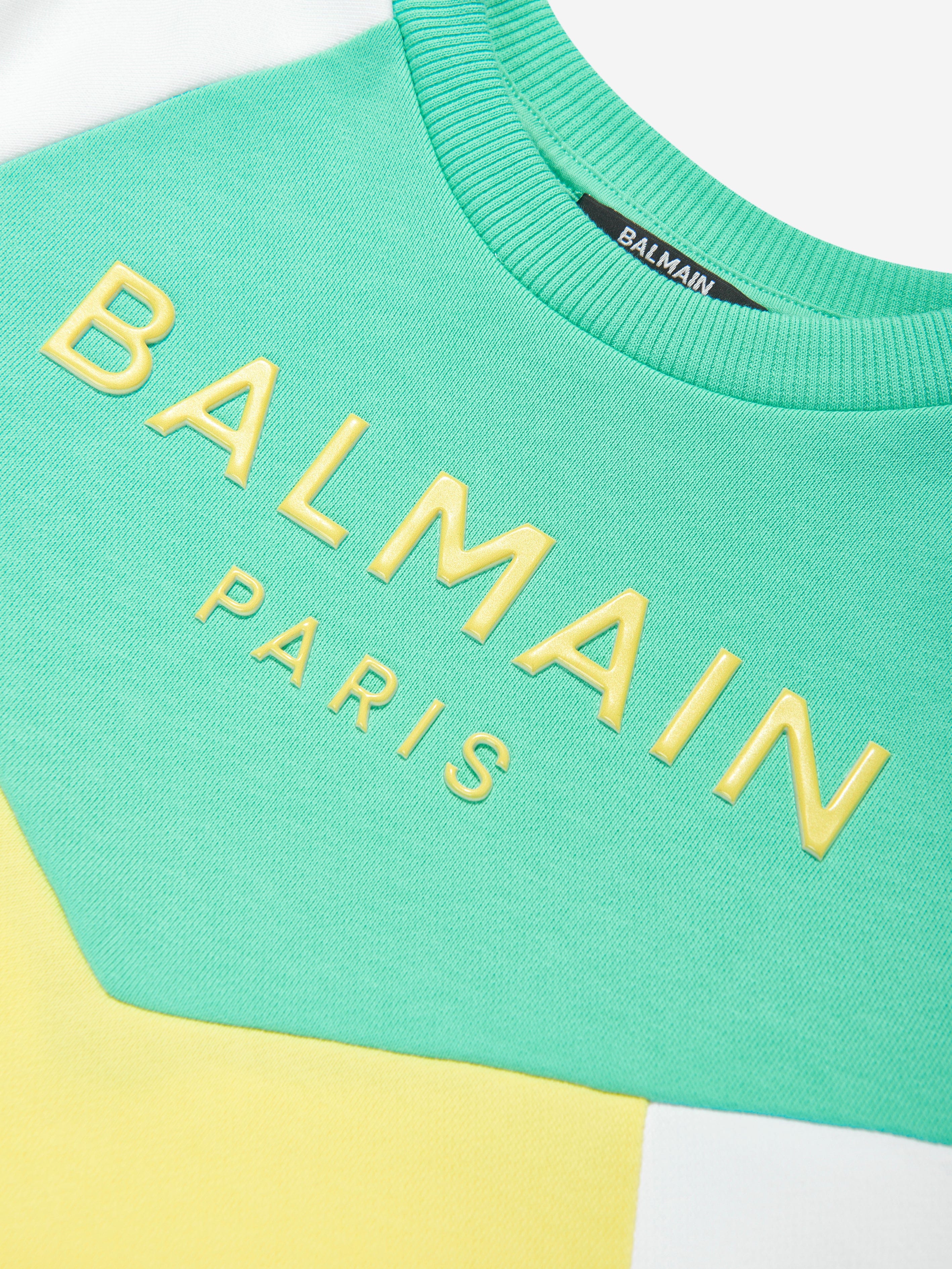 Balmain Kids Logo Sweatshirt in Green Visit