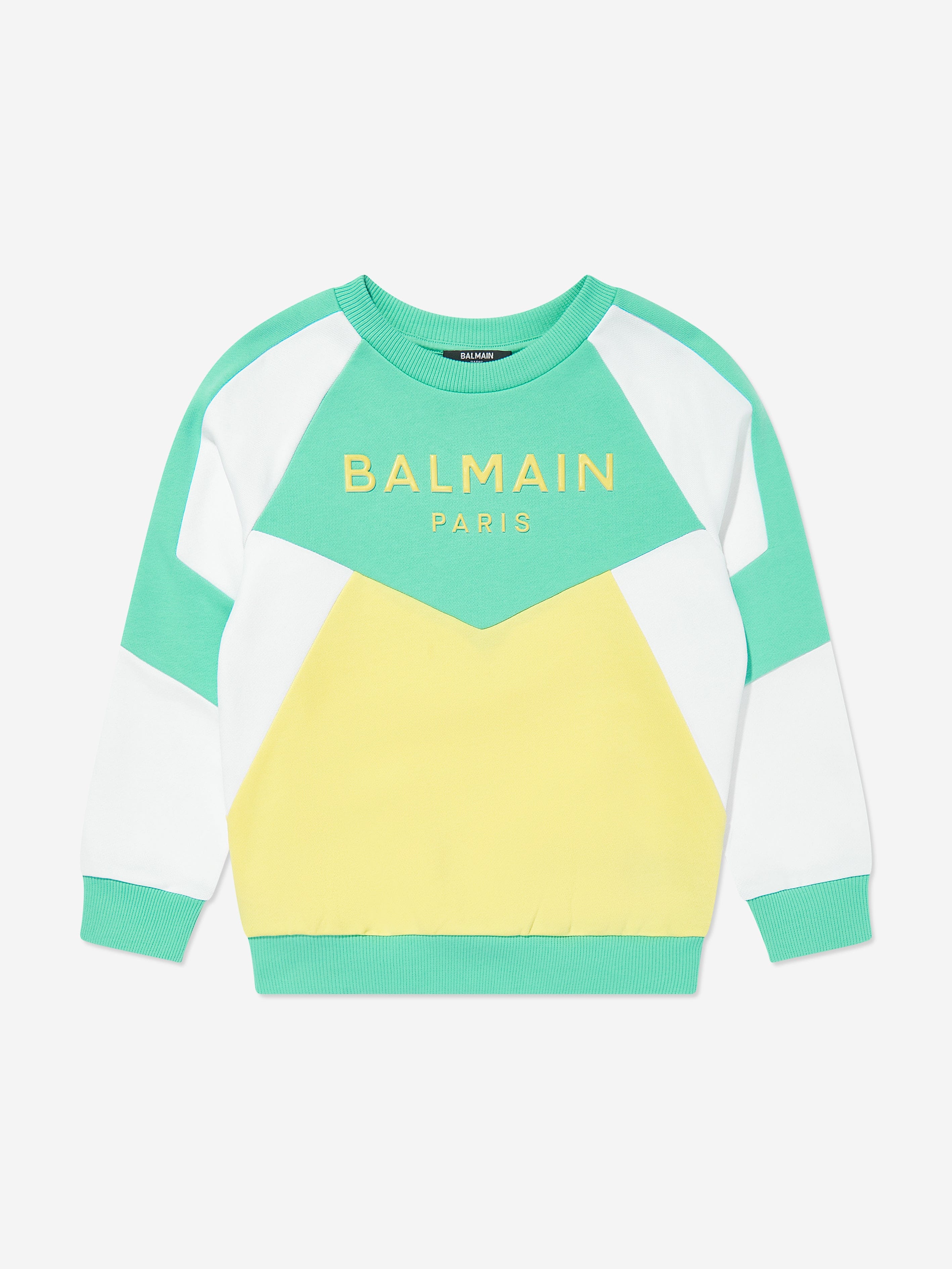 Balmain Kids Logo Sweatshirt in Green Visit