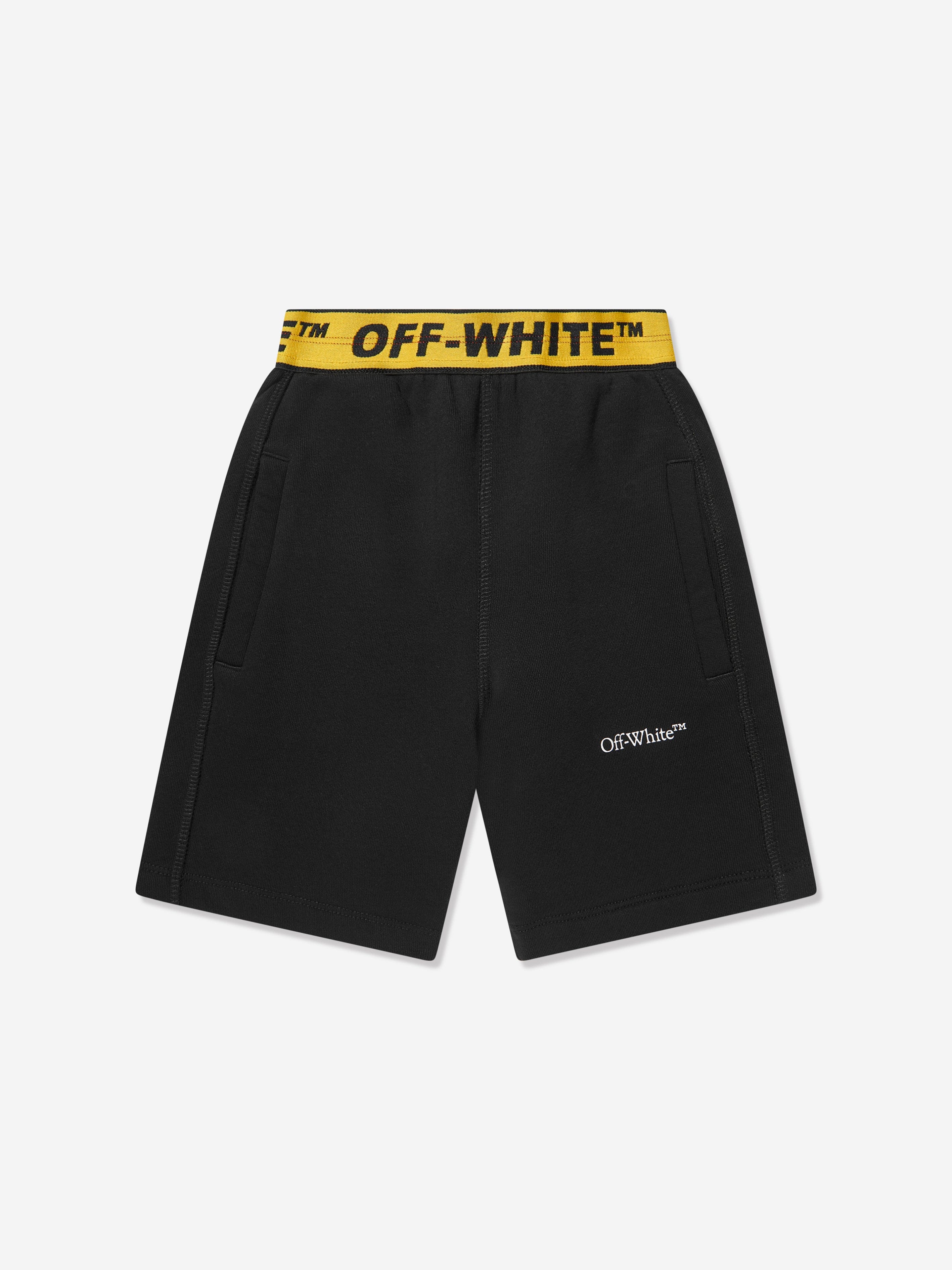 Off-White Boys Industrial Logo Band Sweat Shorts in Black Cheap Sale 100% Guaranteed