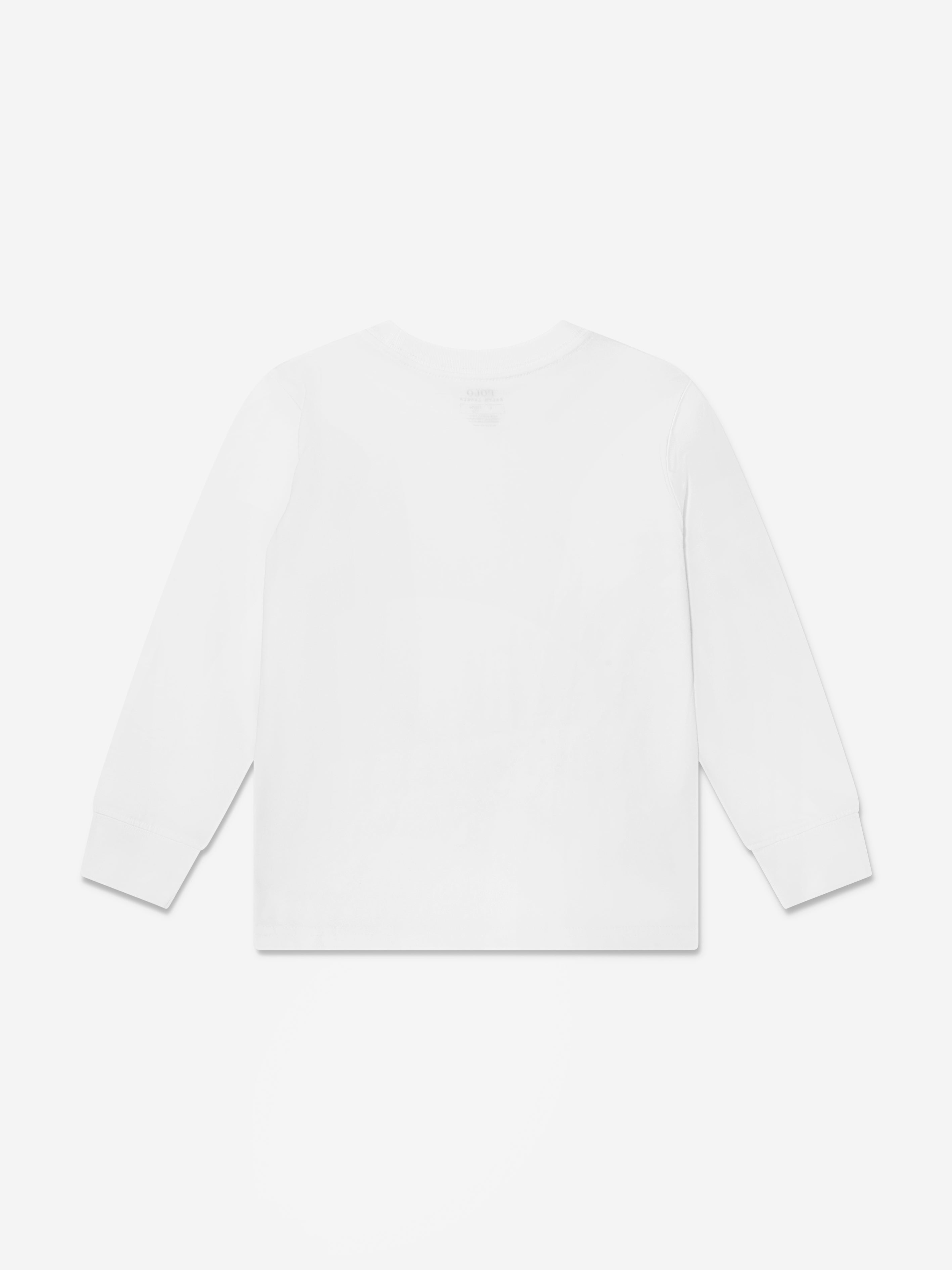 Ralph Lauren Boys Long Sleeve T-Shirt in White Cheap Discount Sale