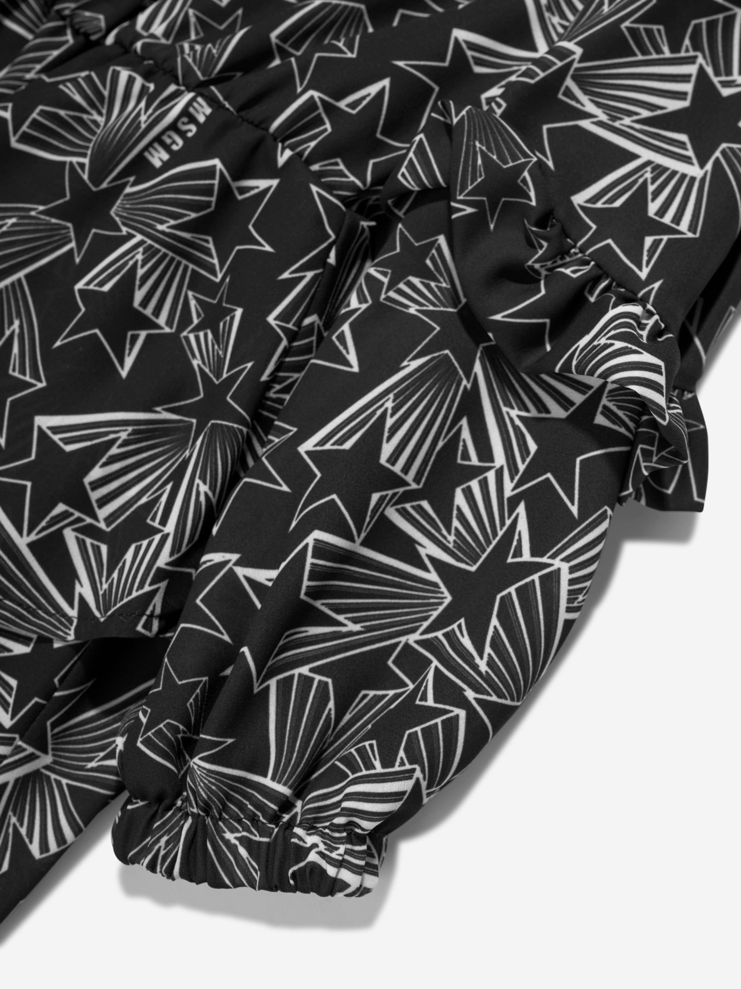 MSGM Girls Georgette Dress in Black Wholesale Pice