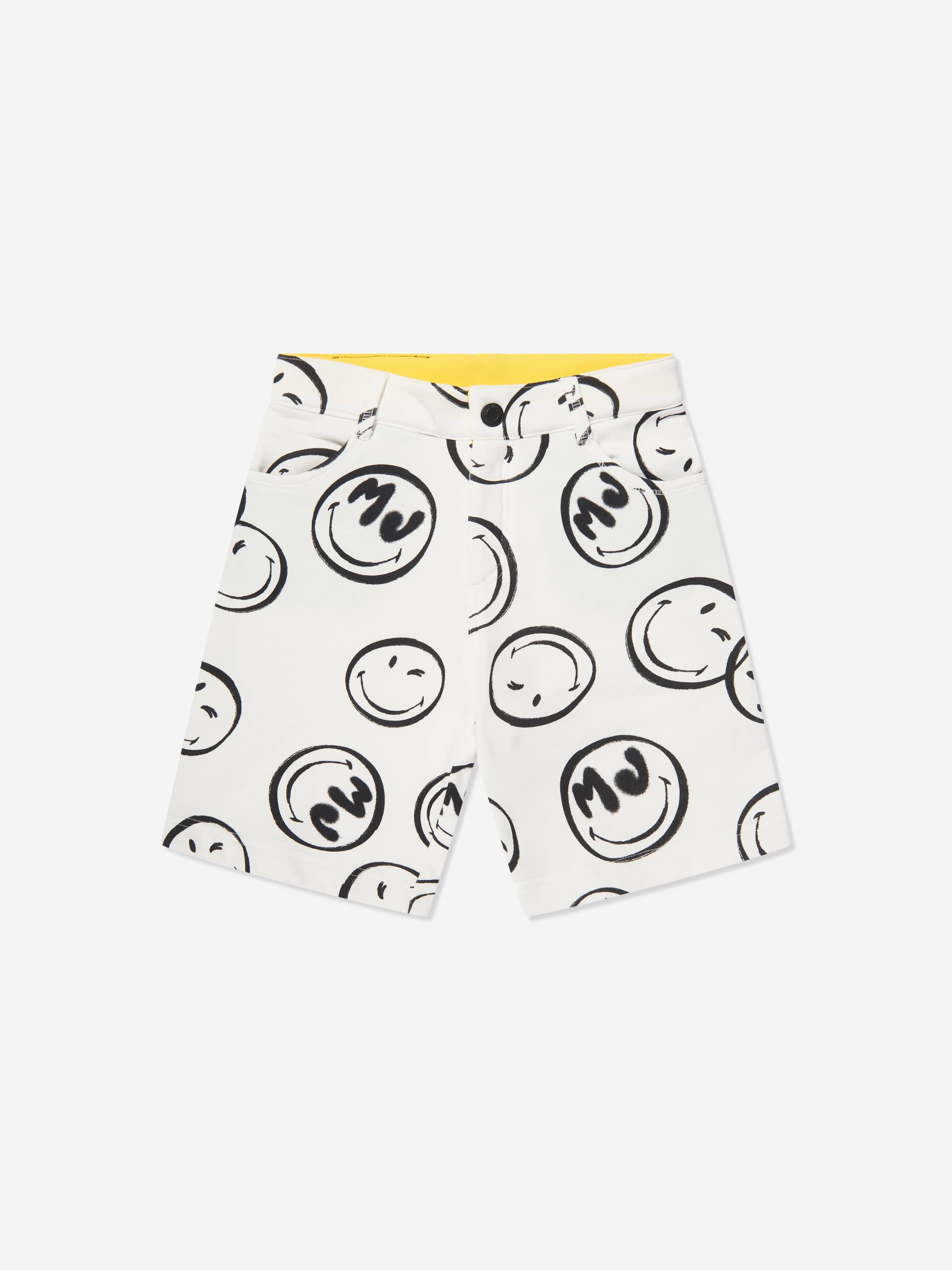 MARC JACOBS Boys Smiley Bermuda Shorts in Ivory Free Shipping Sale Online