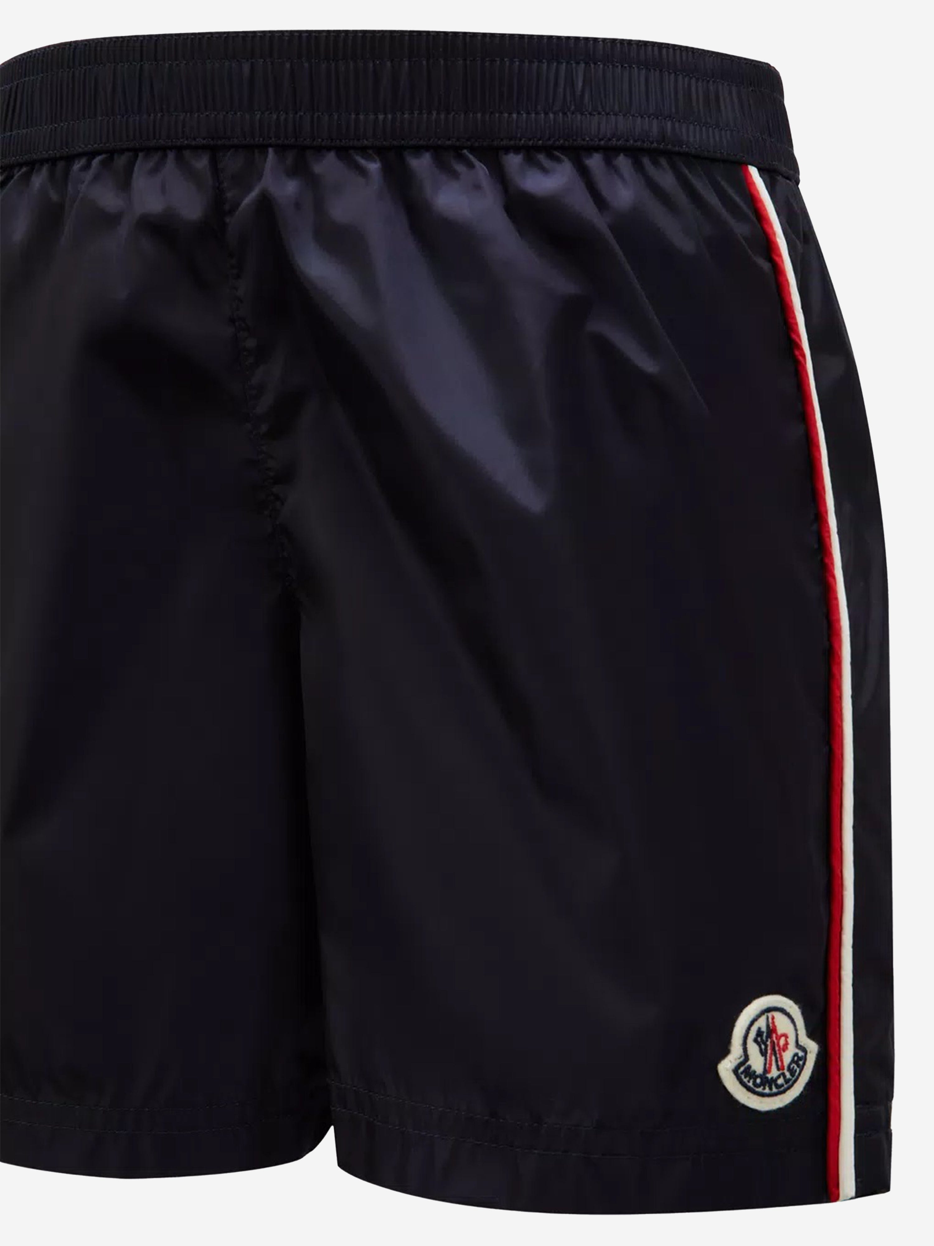 Moncler Enfant Boys Logo Swim Shorts in Navy Tumblr