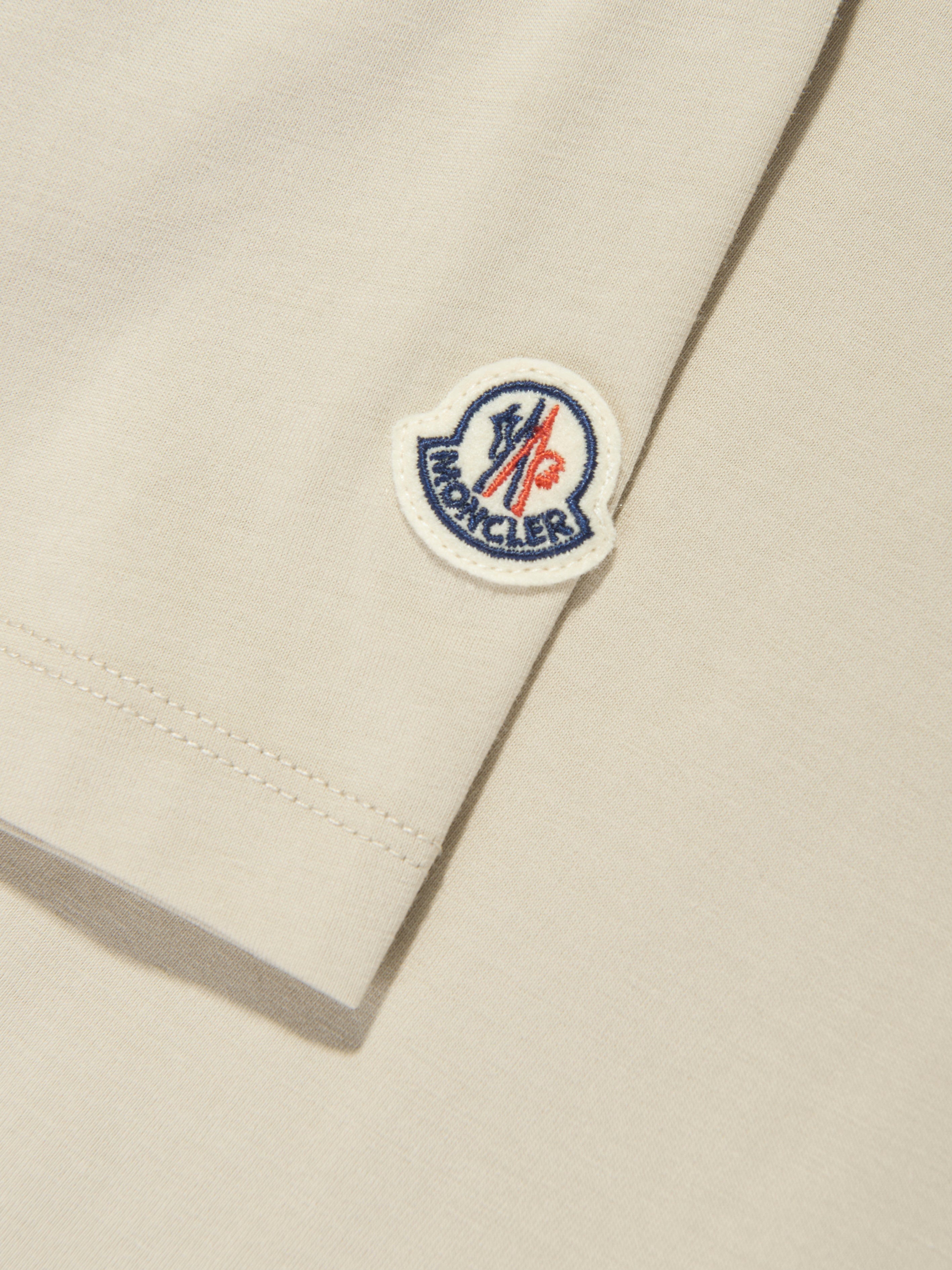Boys Logo T-Shirt in Beige Outlet Factory Outlet