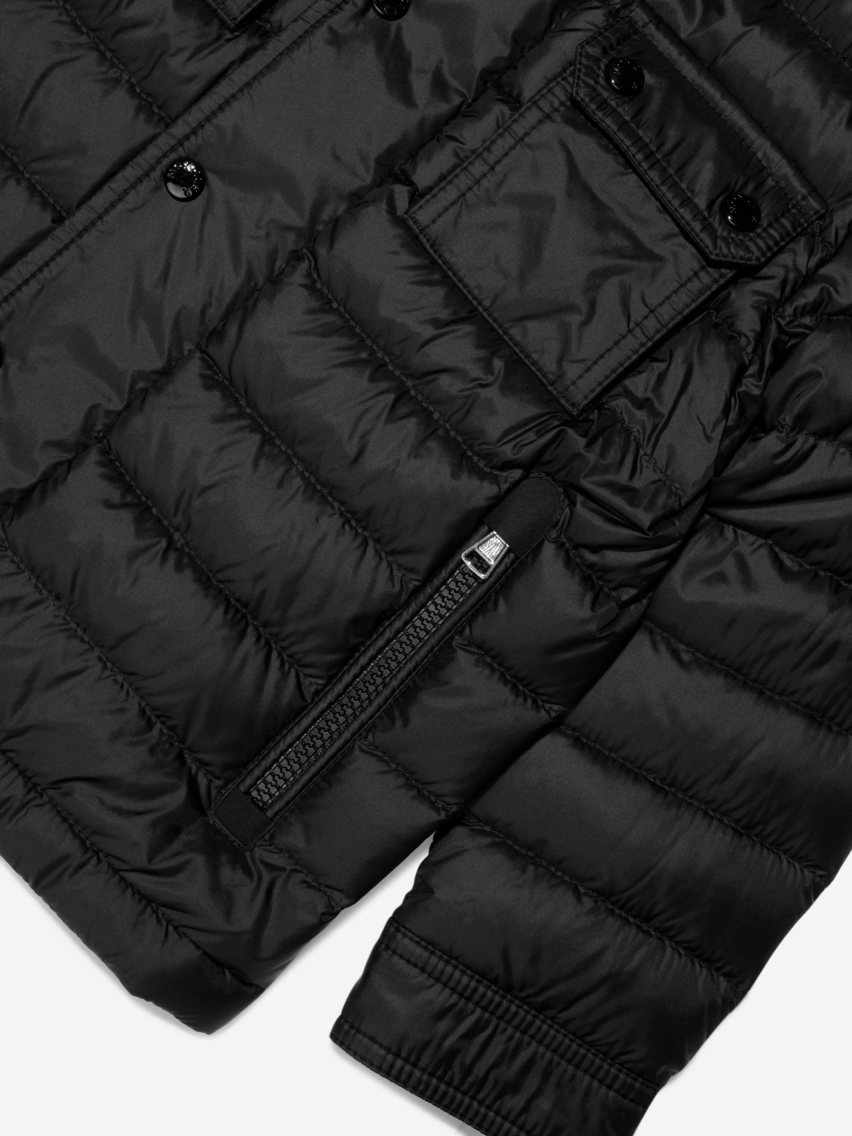 Moncler Enfant Boys Down Padded Arakim Short Parka in Black Clearance 2025 New