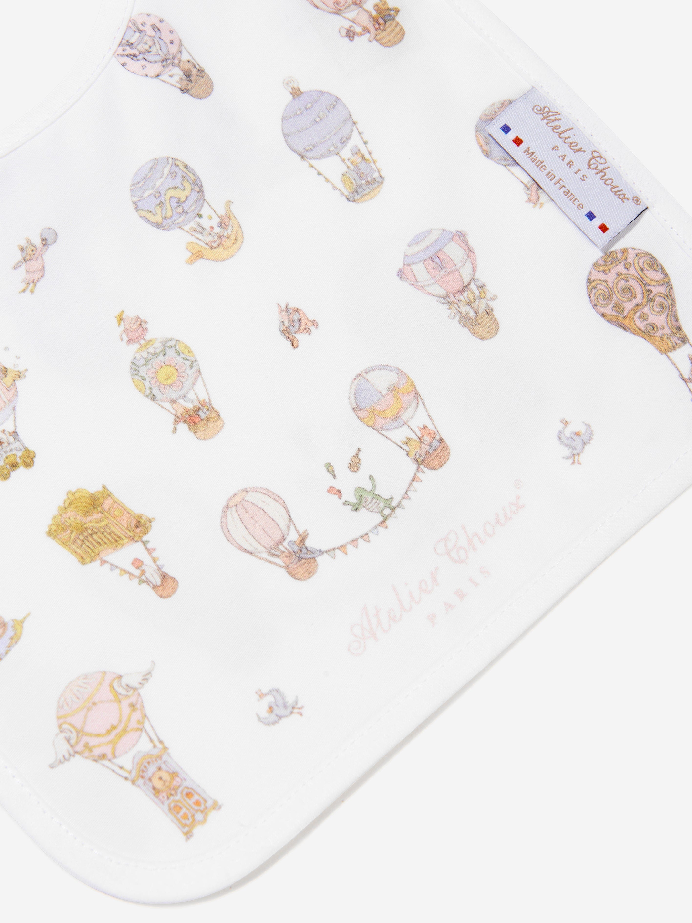 Atelier Choux Baby Pastel Circus Large Bib in White Cheap Extremely