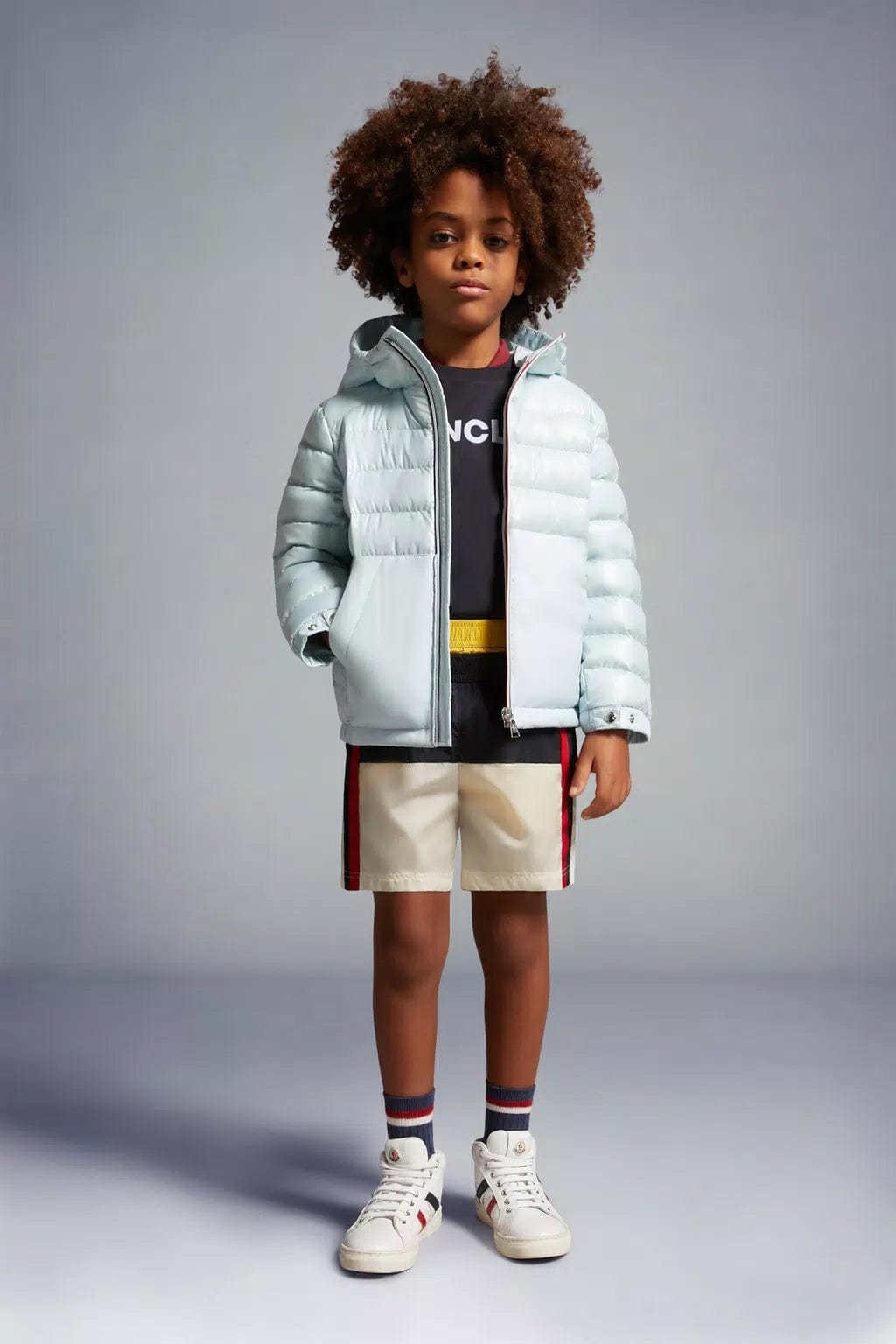 Moncler Enfant Boys Down Padded Masserau Jacket in Blue Discount Nicekicks