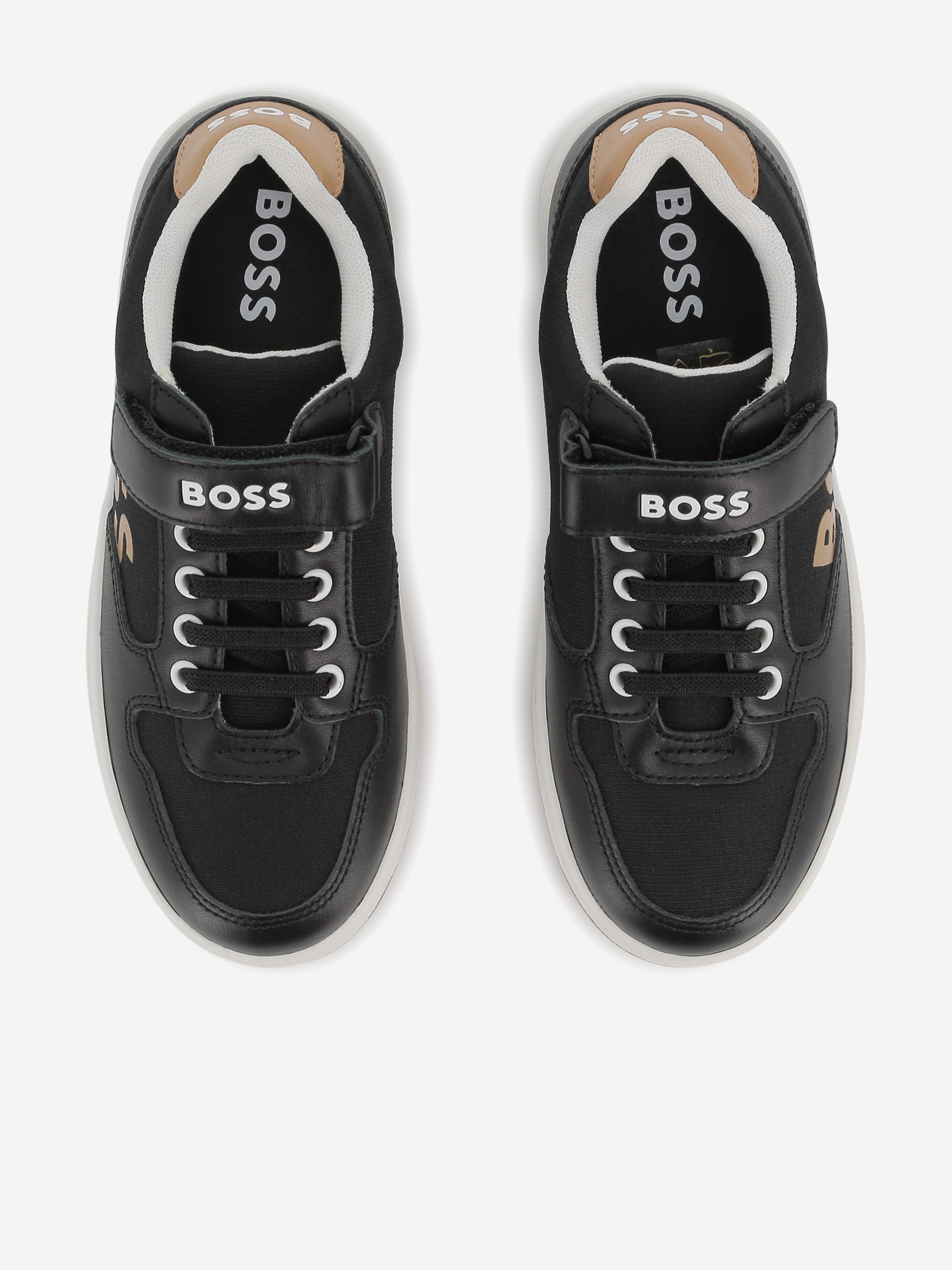BOSS Boys Logo Trainers in Black Outlet Sale Online