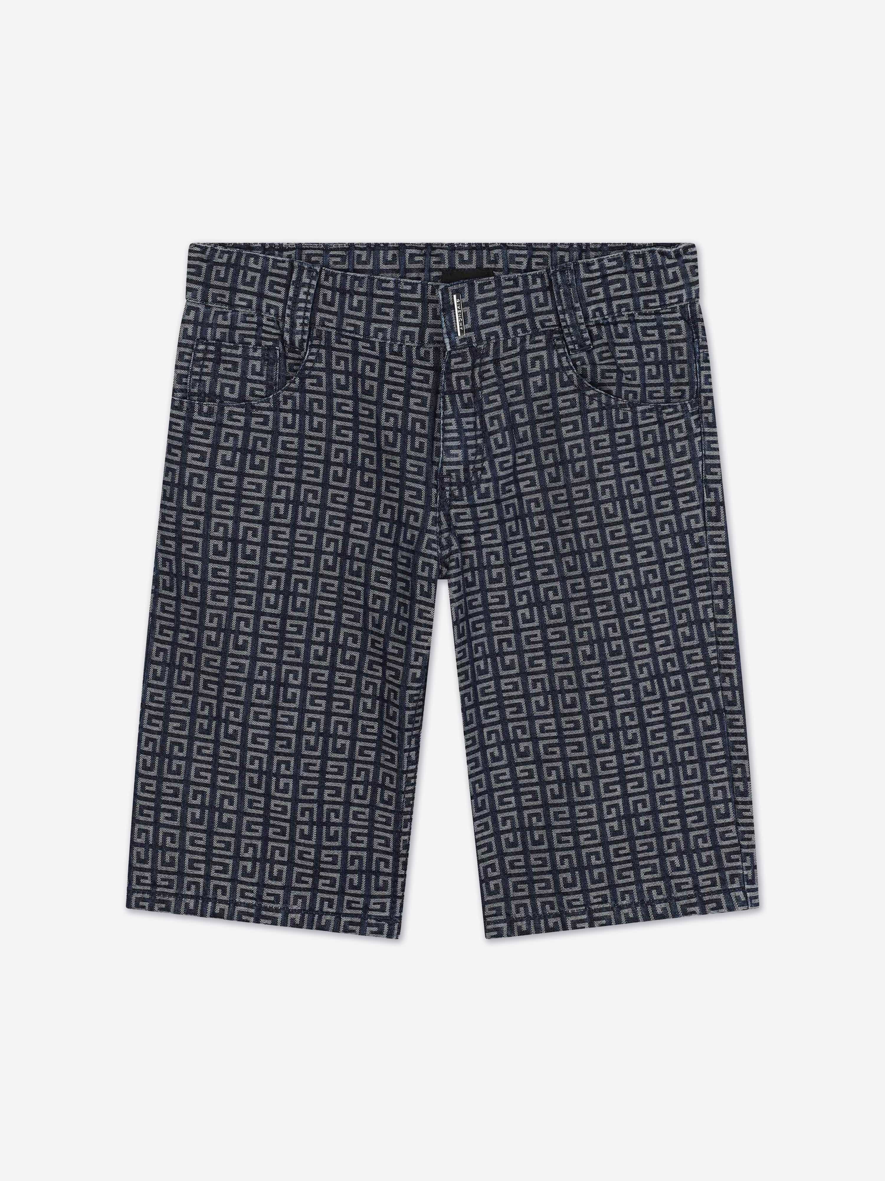 Givenchy Boys 4G Denim Shorts in Blue Outlet New