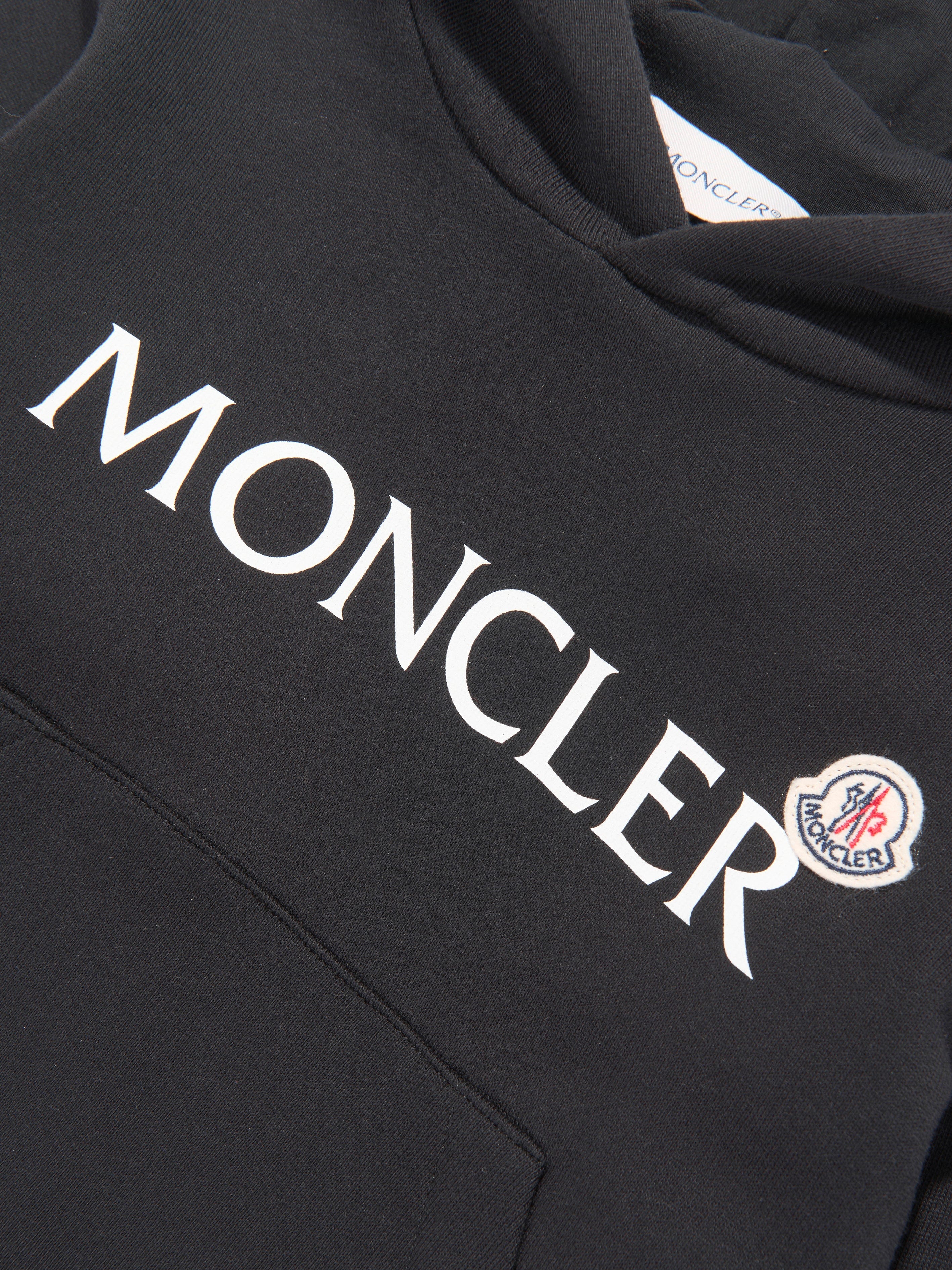 Moncler Enfant Boys Logo Hoodie in Black For Sale Free Shipping