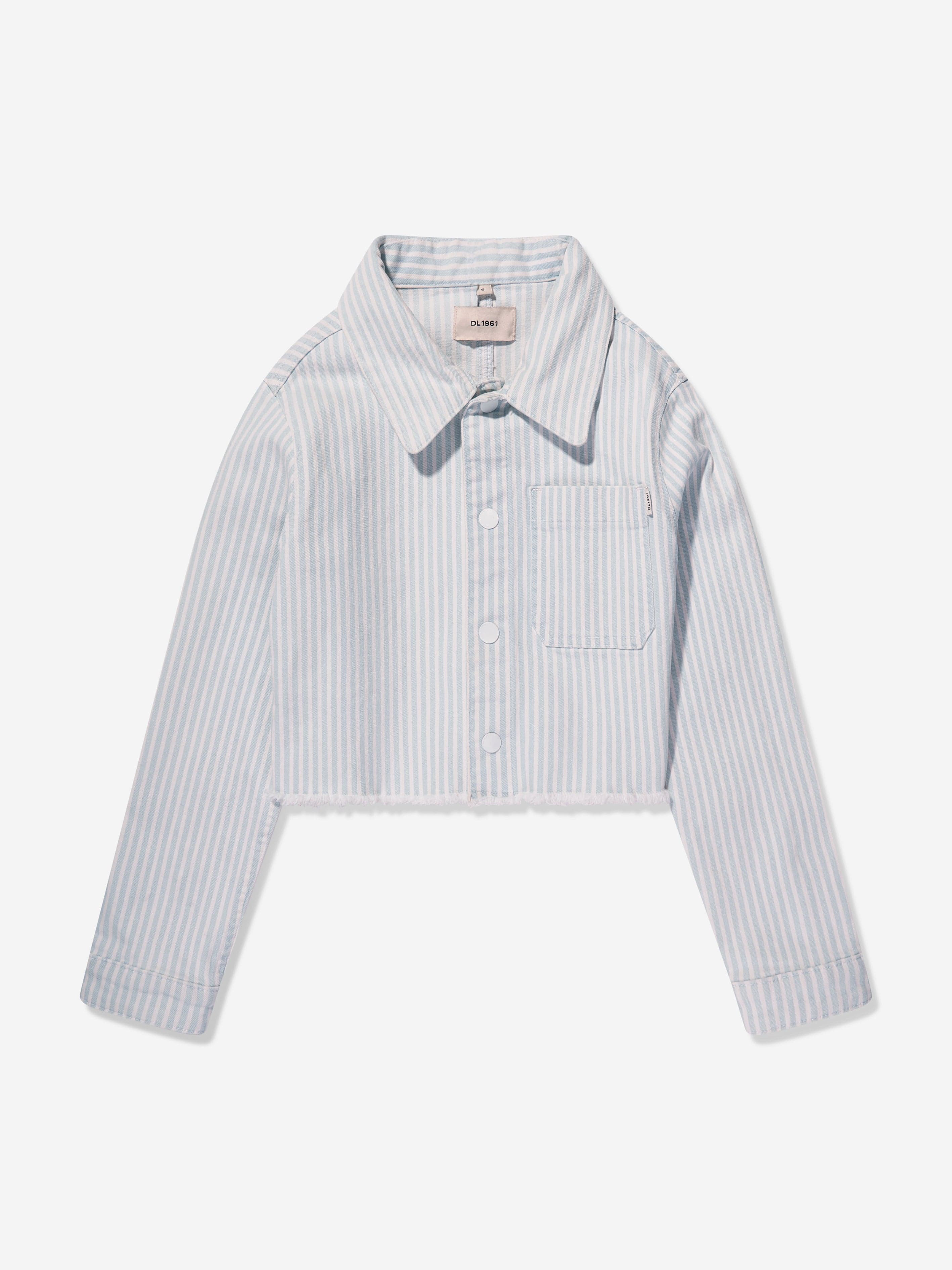 DL1961 Girls Manning Striped Jacket in Blue 2025 Cheap Pice