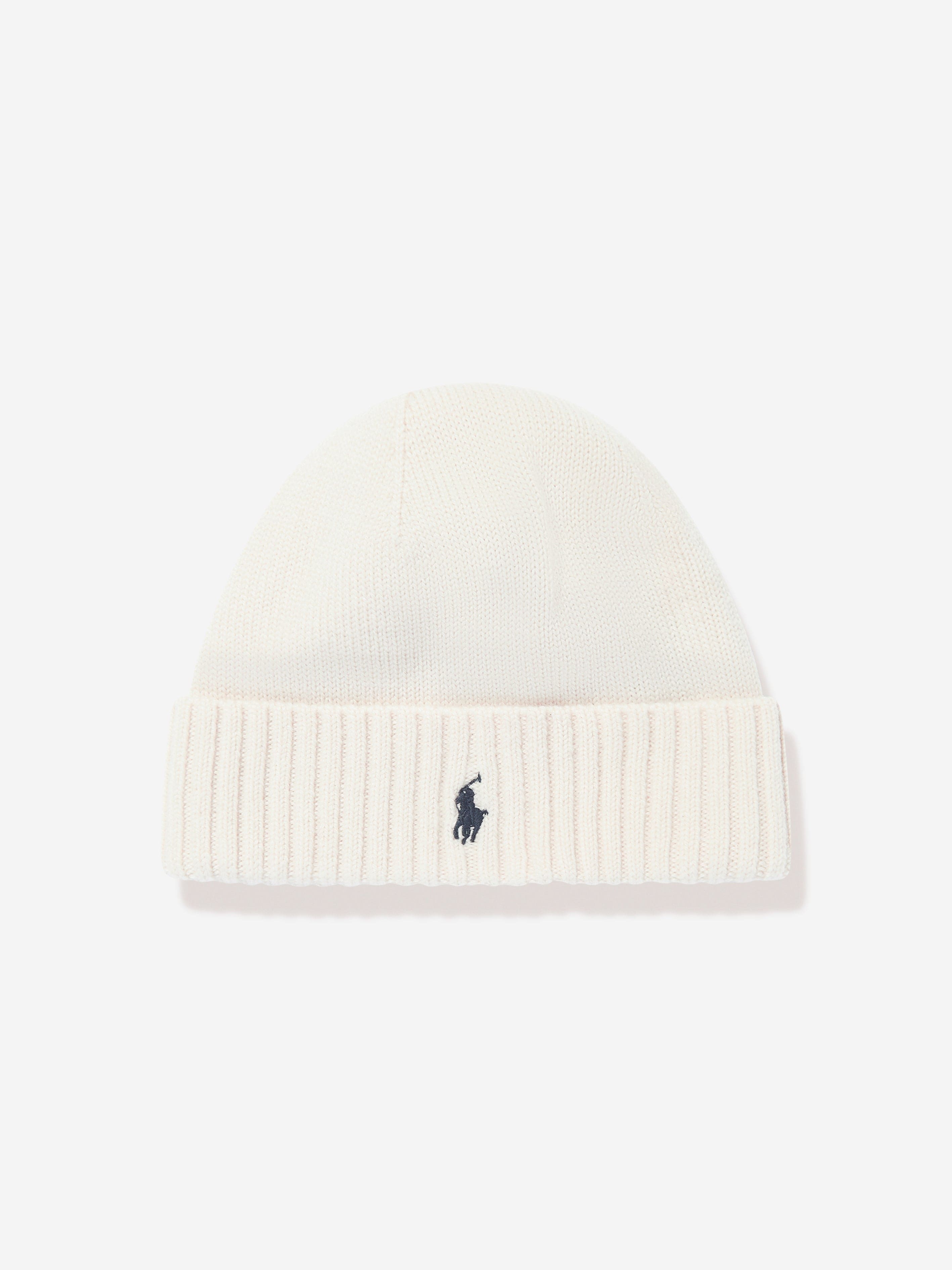 Ralph Lauren Boys Merino Wool Beanie Hat in Ivory Cheap Sale Choice