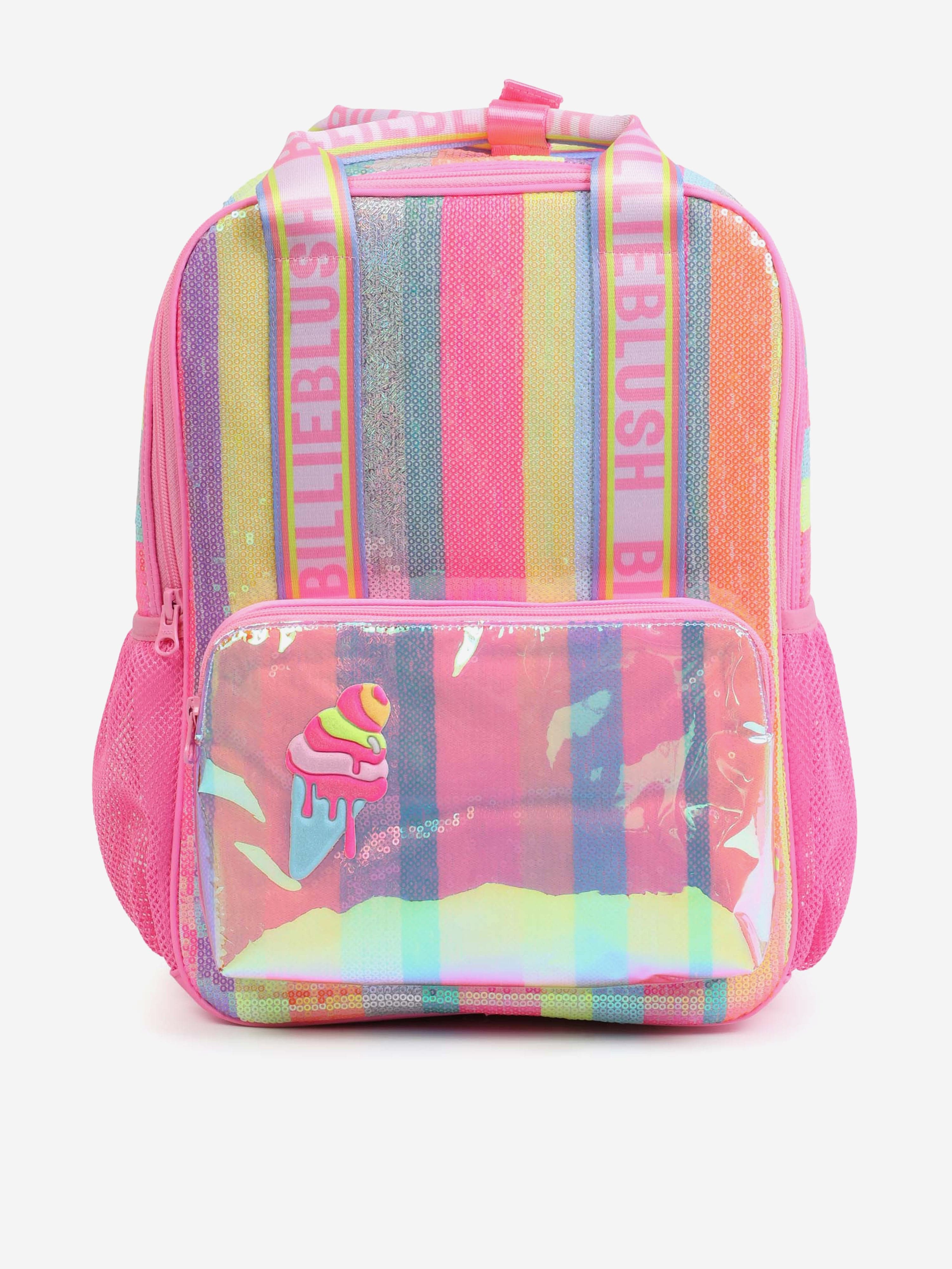 Girls Striped Sequins Ice Cream Backpack in Pink (35cm) Discount Low Pice