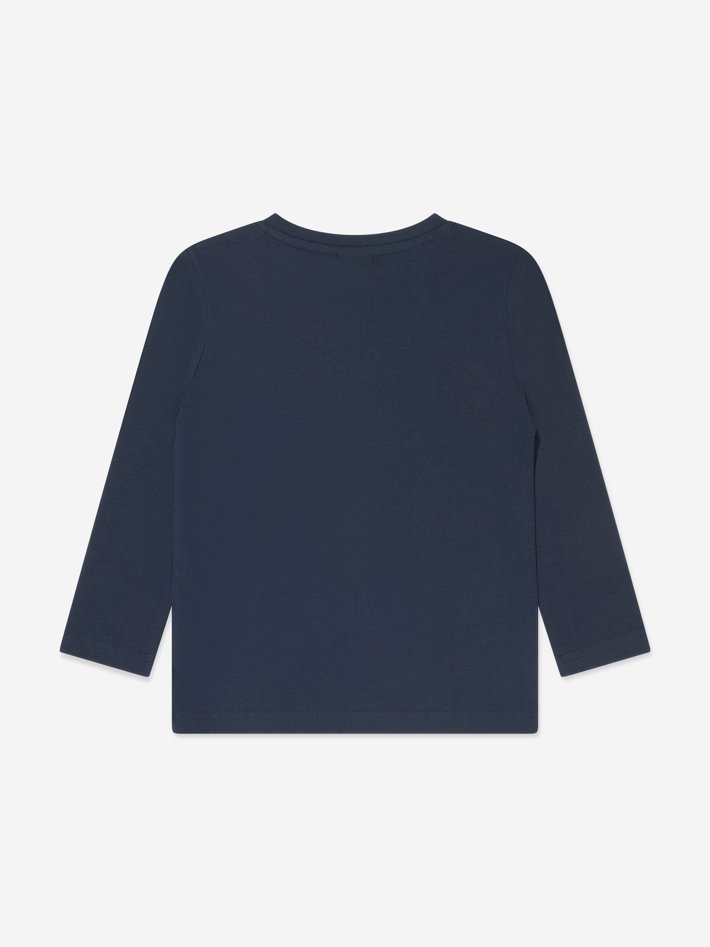 BOSS Boys Long Sleeve Logo T-Shirt in Navy Cheap Get Authentic
