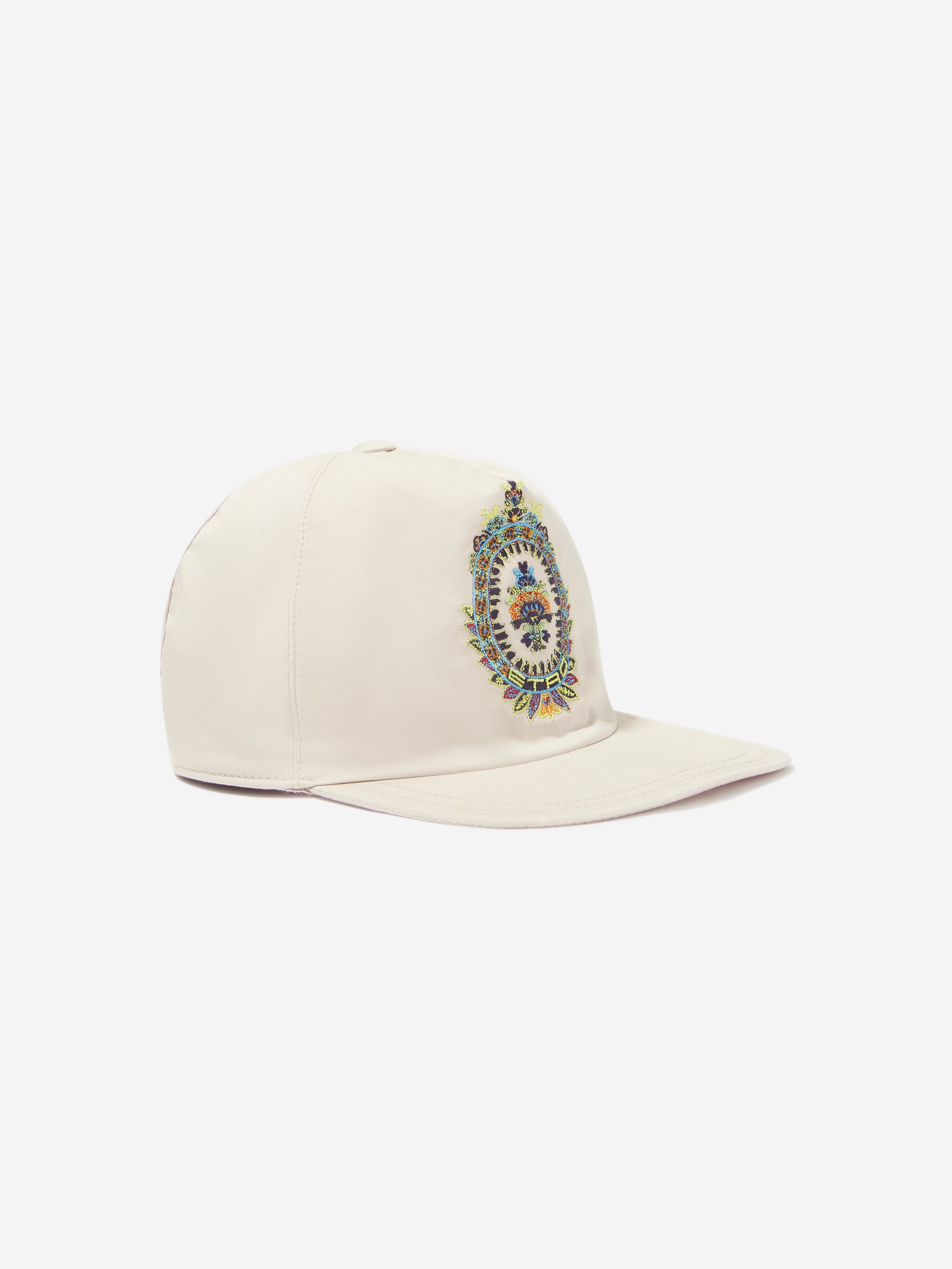 Etro Boys Crest Logo Cap in Beige Free Shipping 2025 Unisex