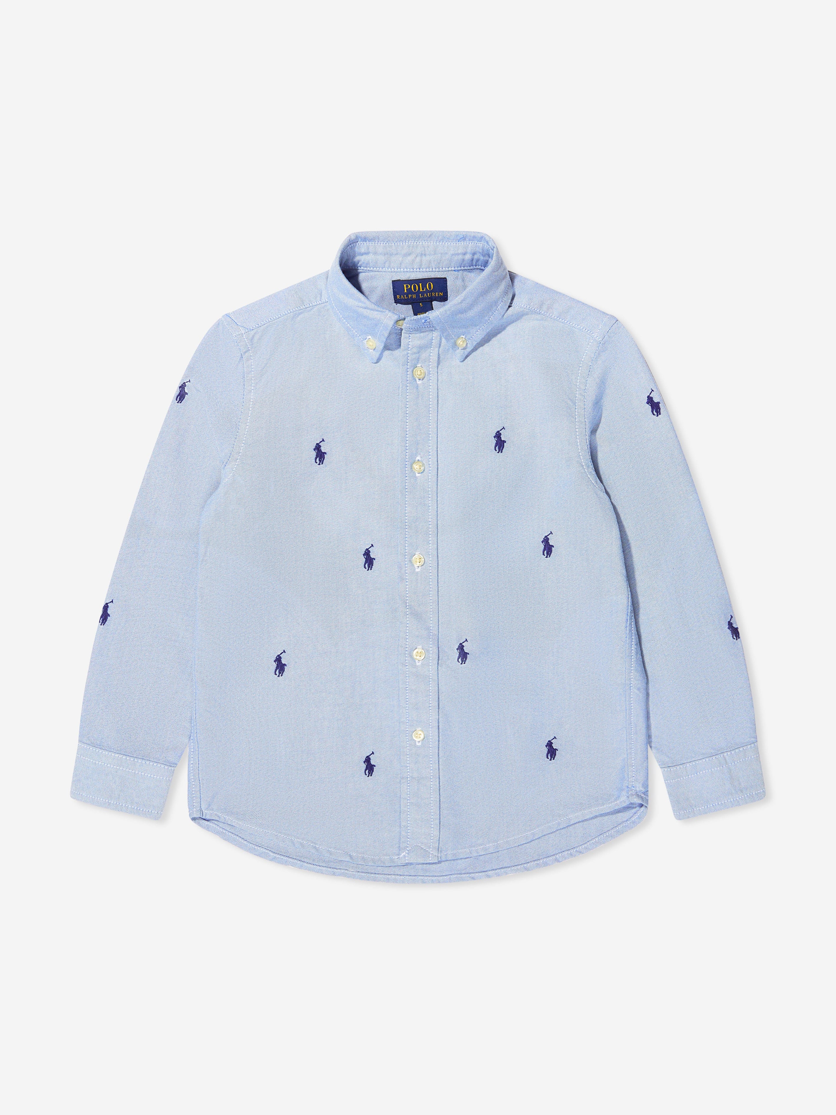 Ralph Lauren Boys Logo Shirt in Blue Where To Buy Low Pice