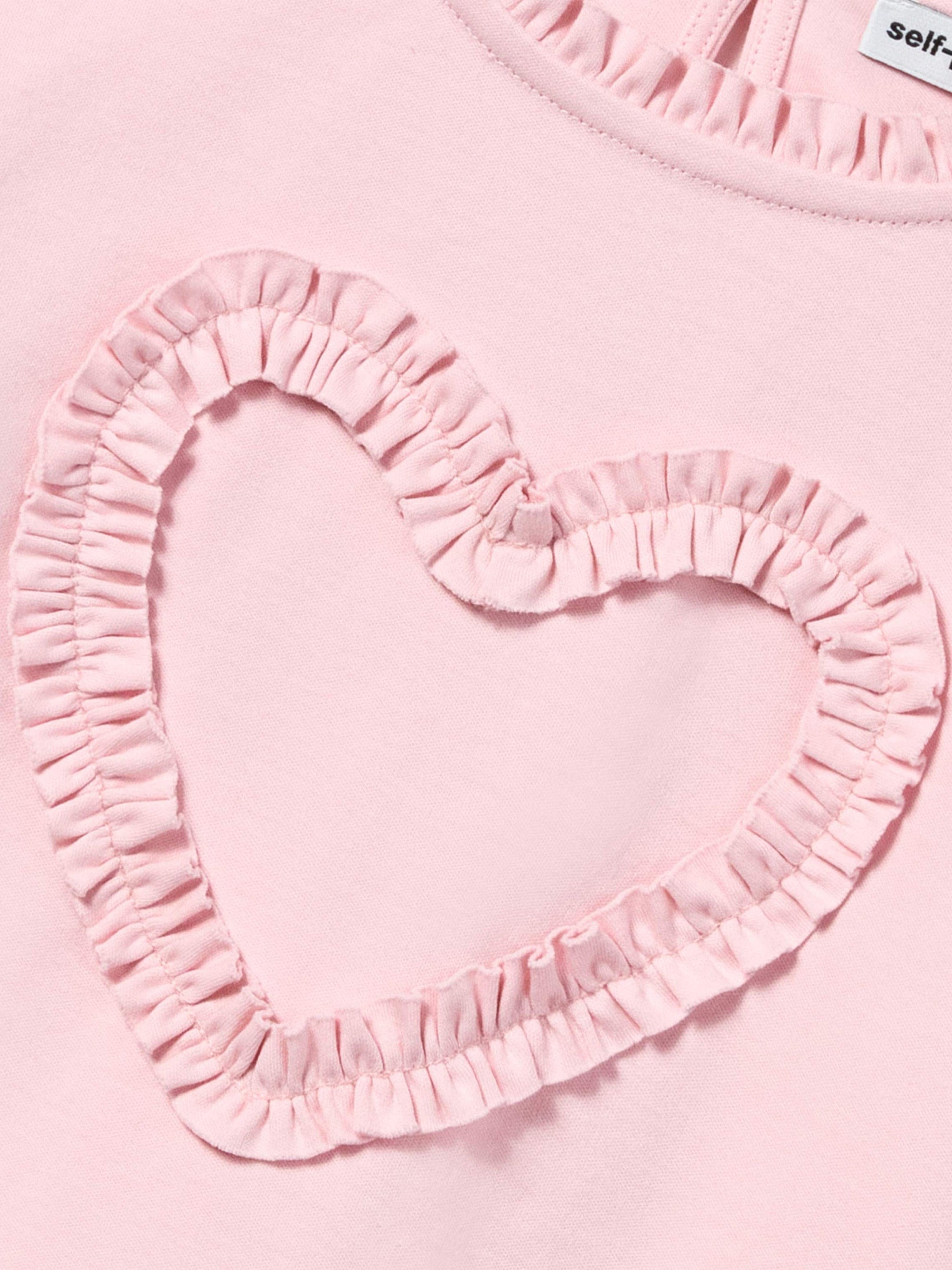 Girls Jersey Ruffle Heart Top in Pink Reliable Sale Online